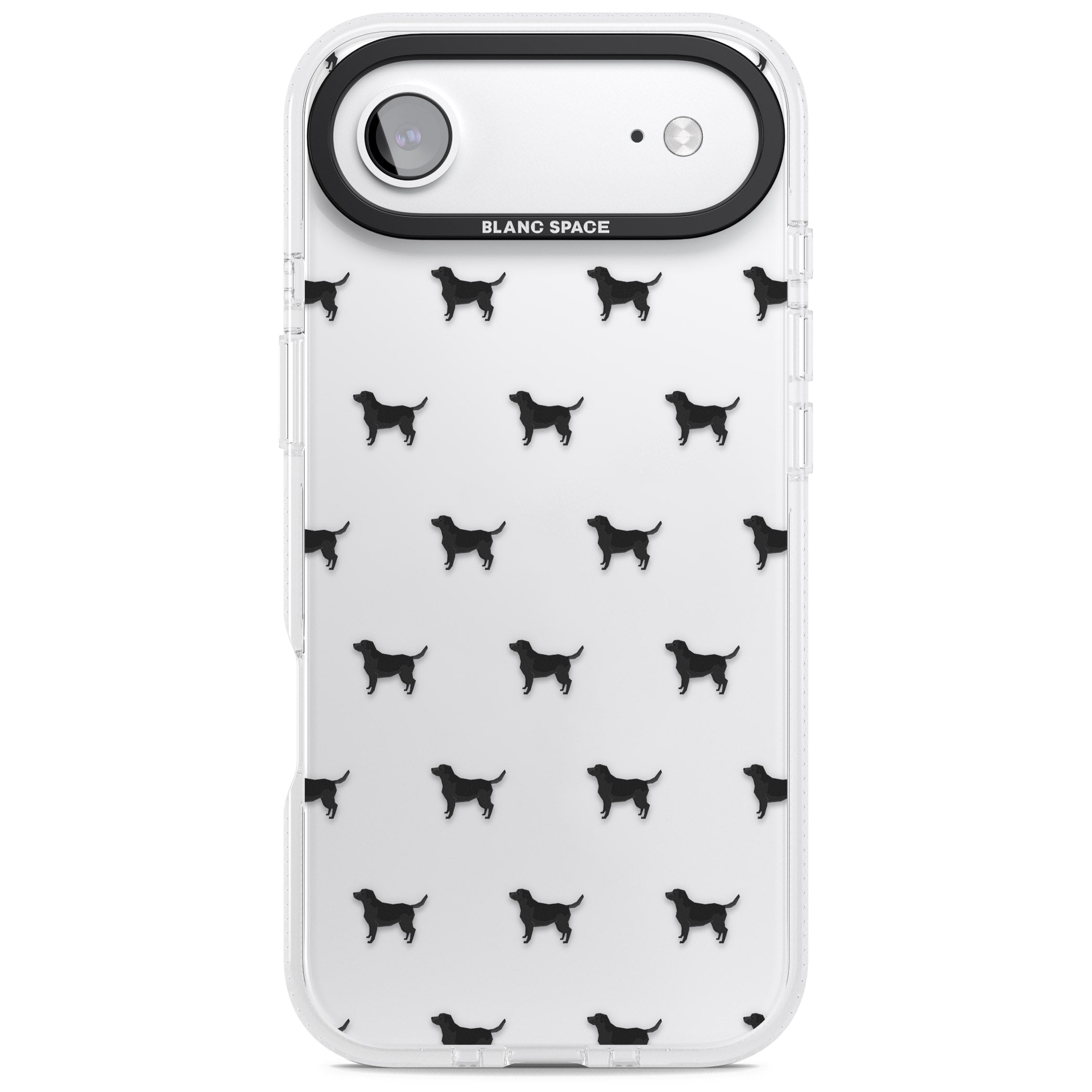 Black Labrador Pattern iPhone 17 Air Impact Air Clear Phone Case