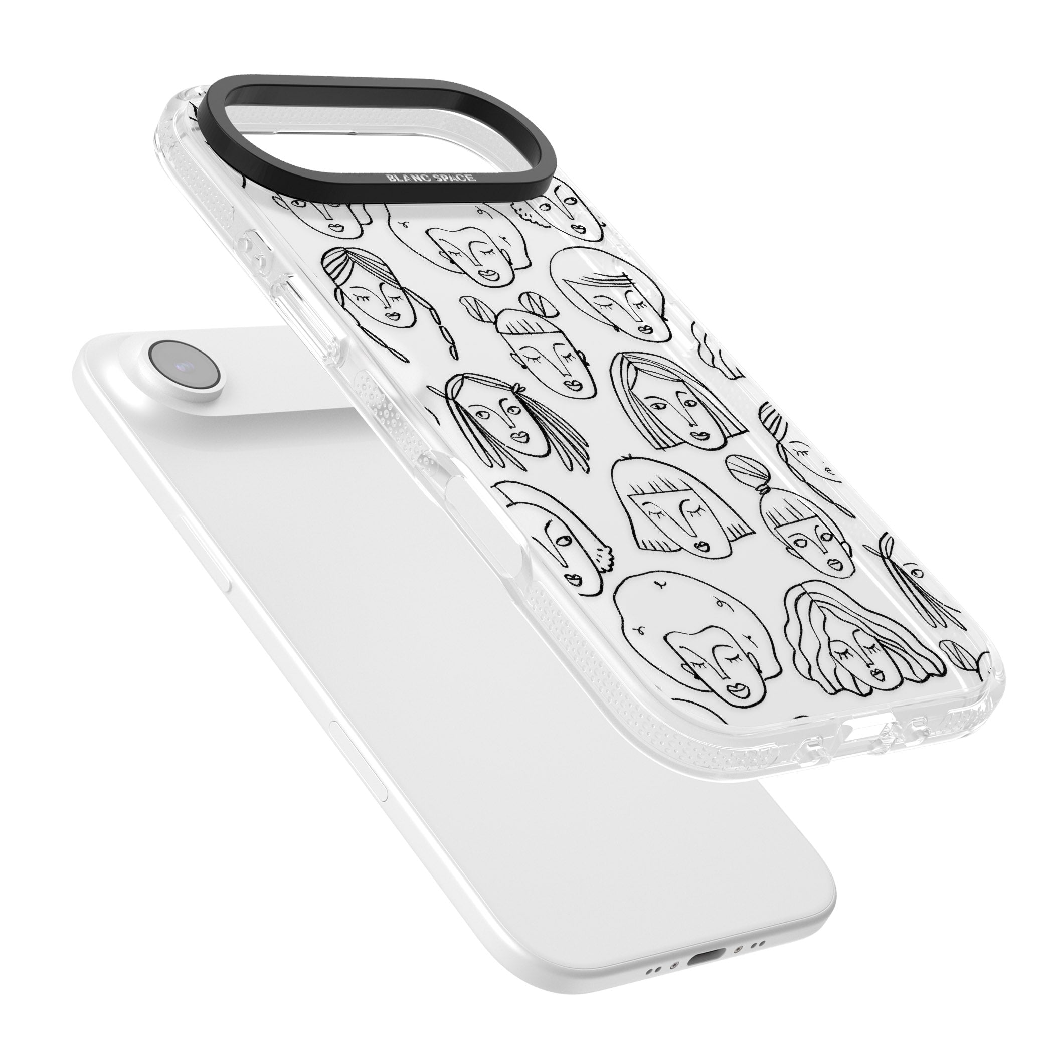Doodle Face iPhone 17 Air Impact Air Clear Phone Case Colours