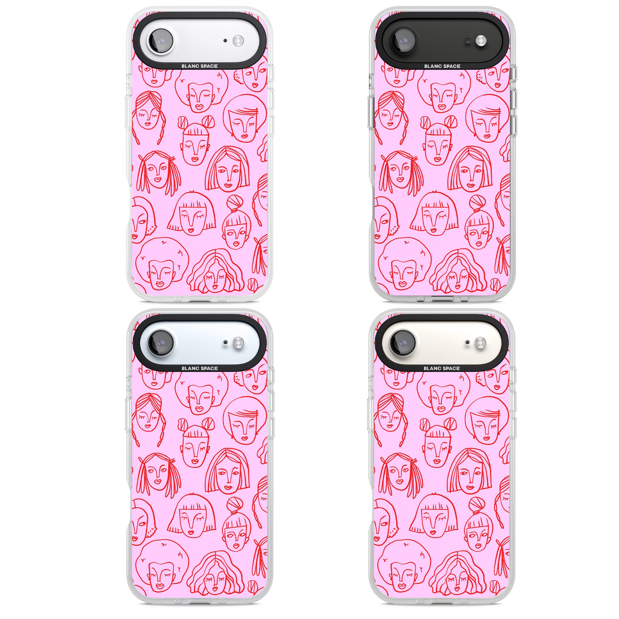 Girl Portrait Doodles iPhone 17 Air Impact Air Clear Phone Case APT Impact Protection