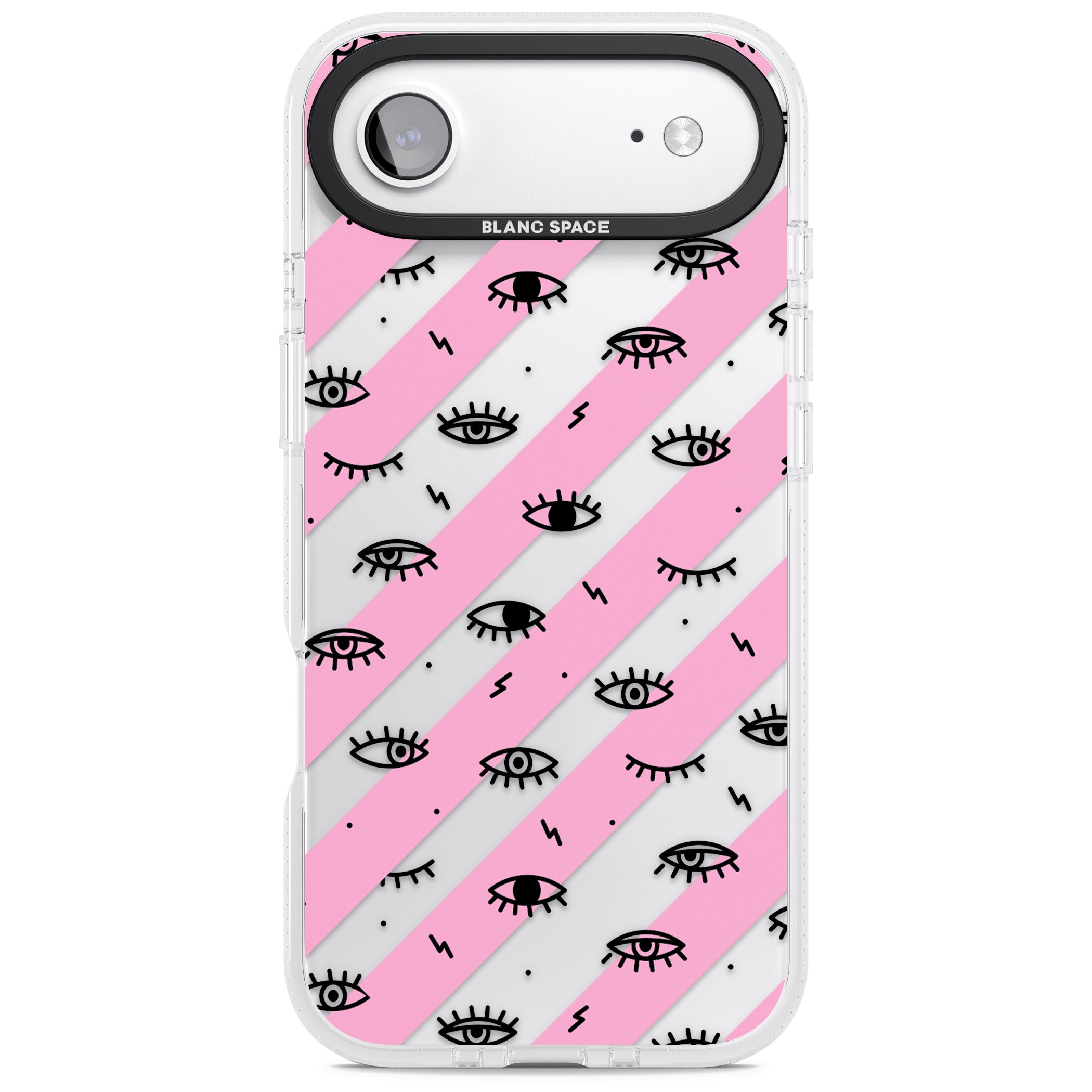 Pink Stripe Eyes iPhone 17 Air Impact Air Clear Phone Case