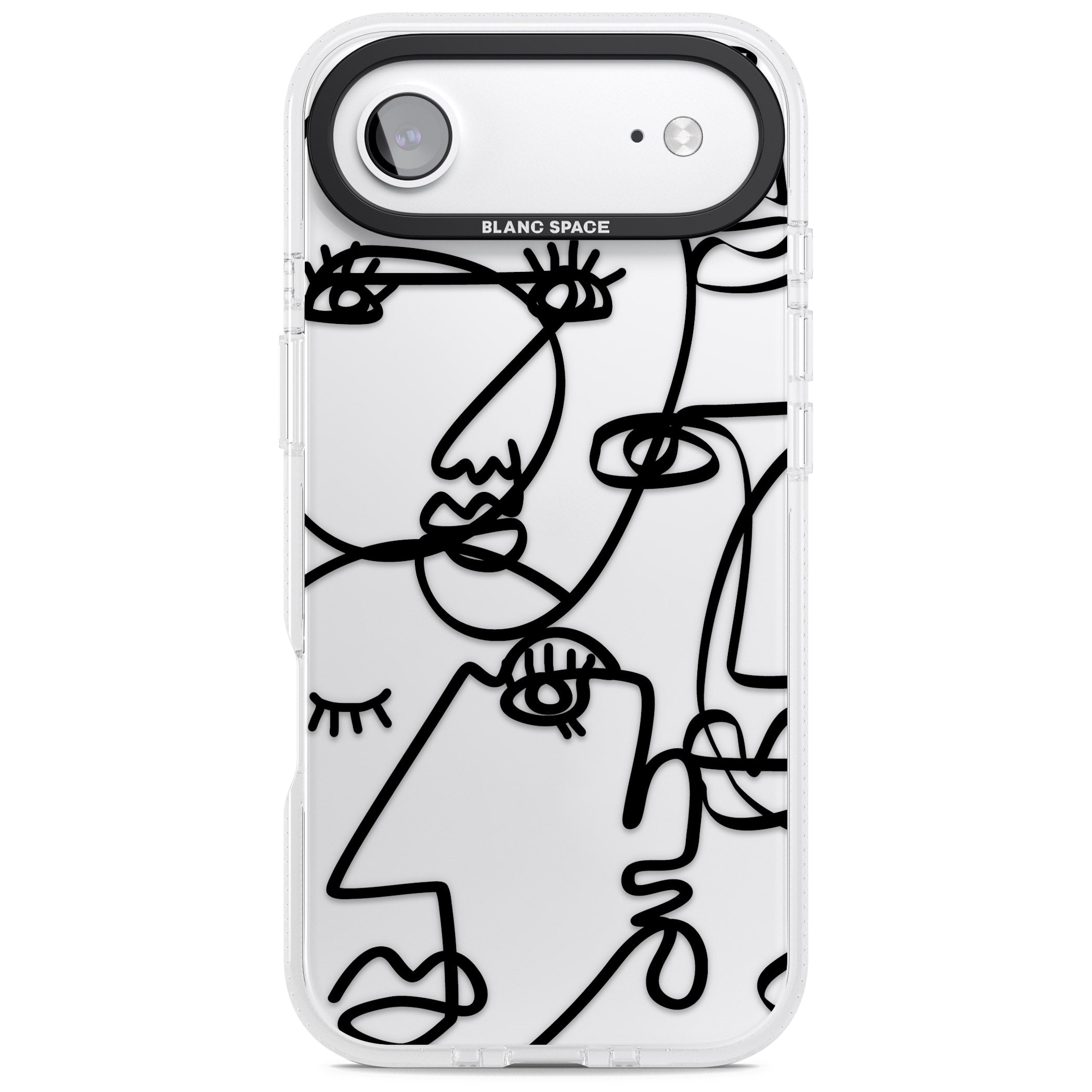 Abstract Line Art Black Clear iPhone 17 Air Impact Air Clear Phone Case