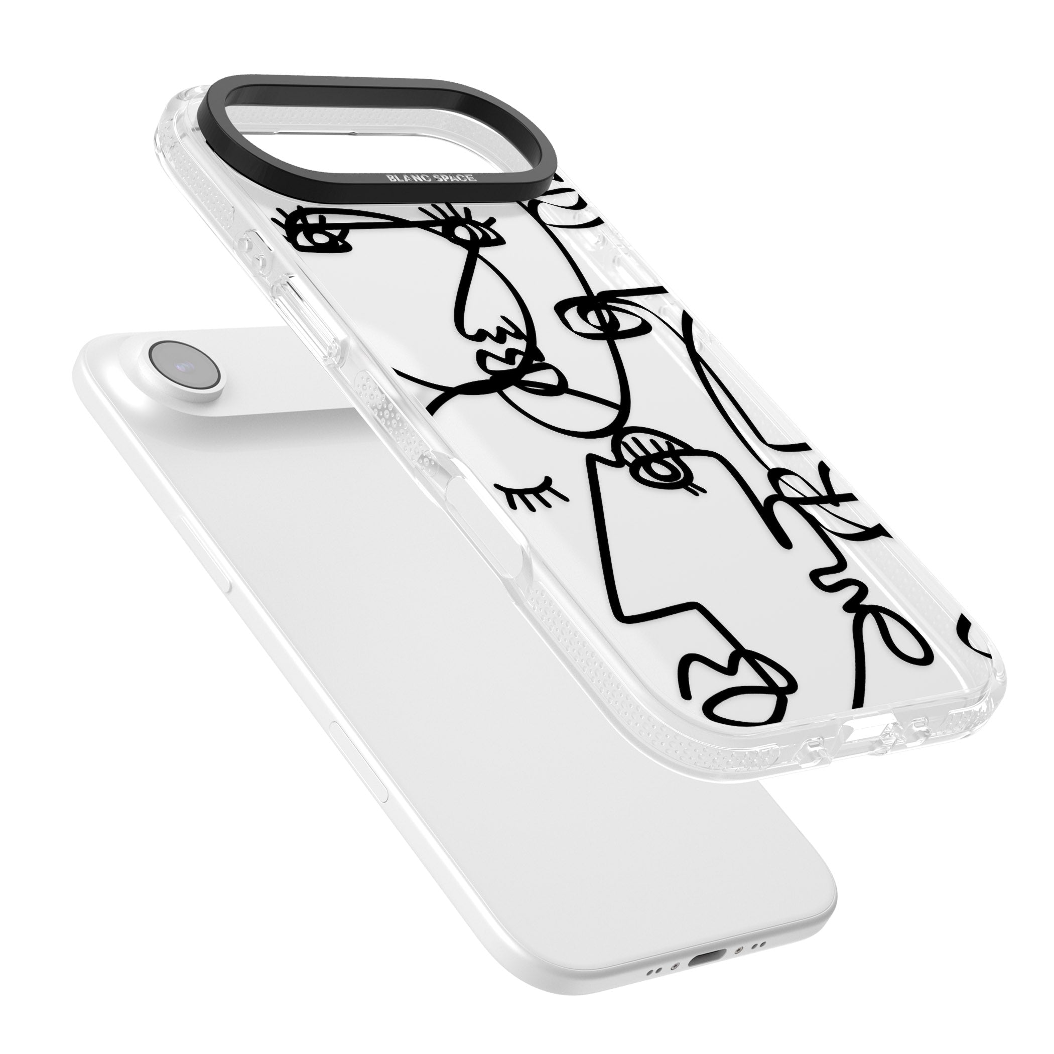 Abstract Line Art Black Clear iPhone 17 Air Impact Air Clear Phone Case Colours