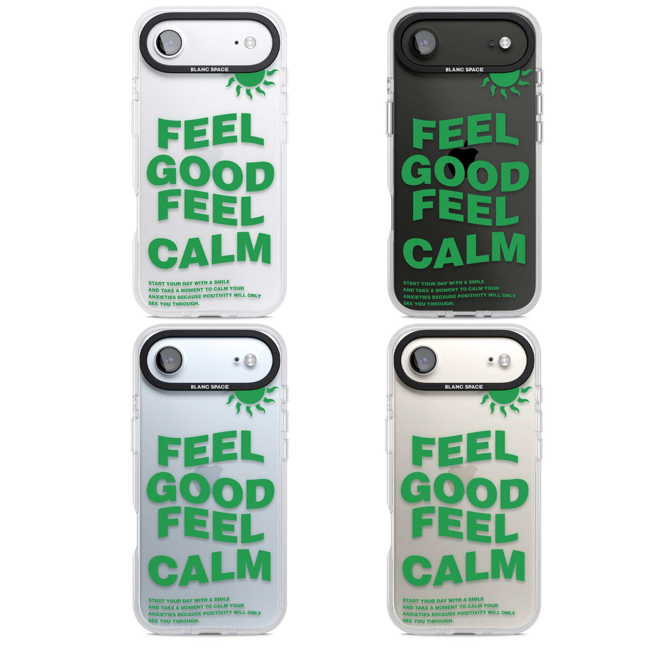 Feel Good Feel Calm (Green) iPhone 17 Air Impact Air Clear Phone Case APT Impact Protection