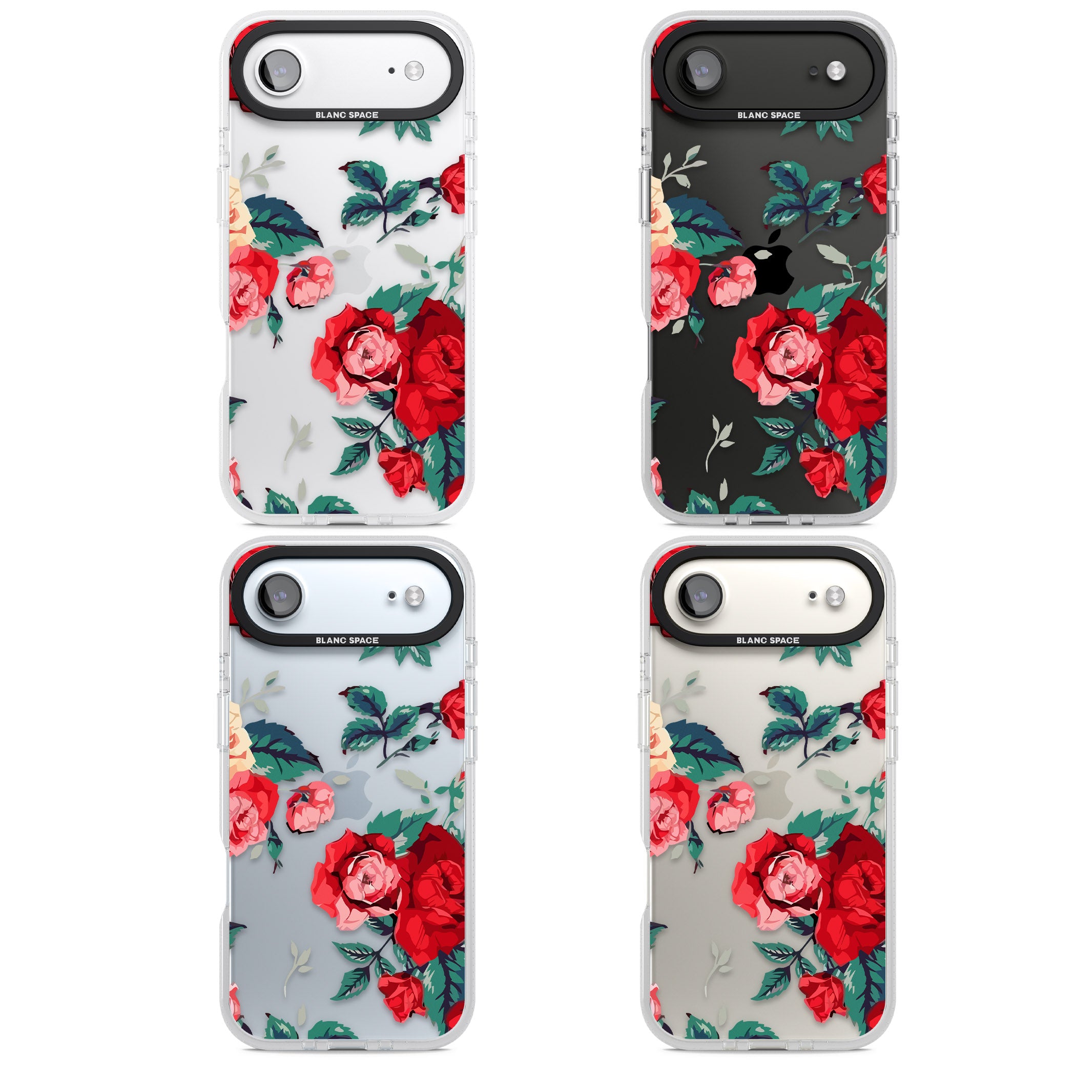 Rose Pattern iPhone 17 Air Impact Air Clear Phone Case APT Impact Protection