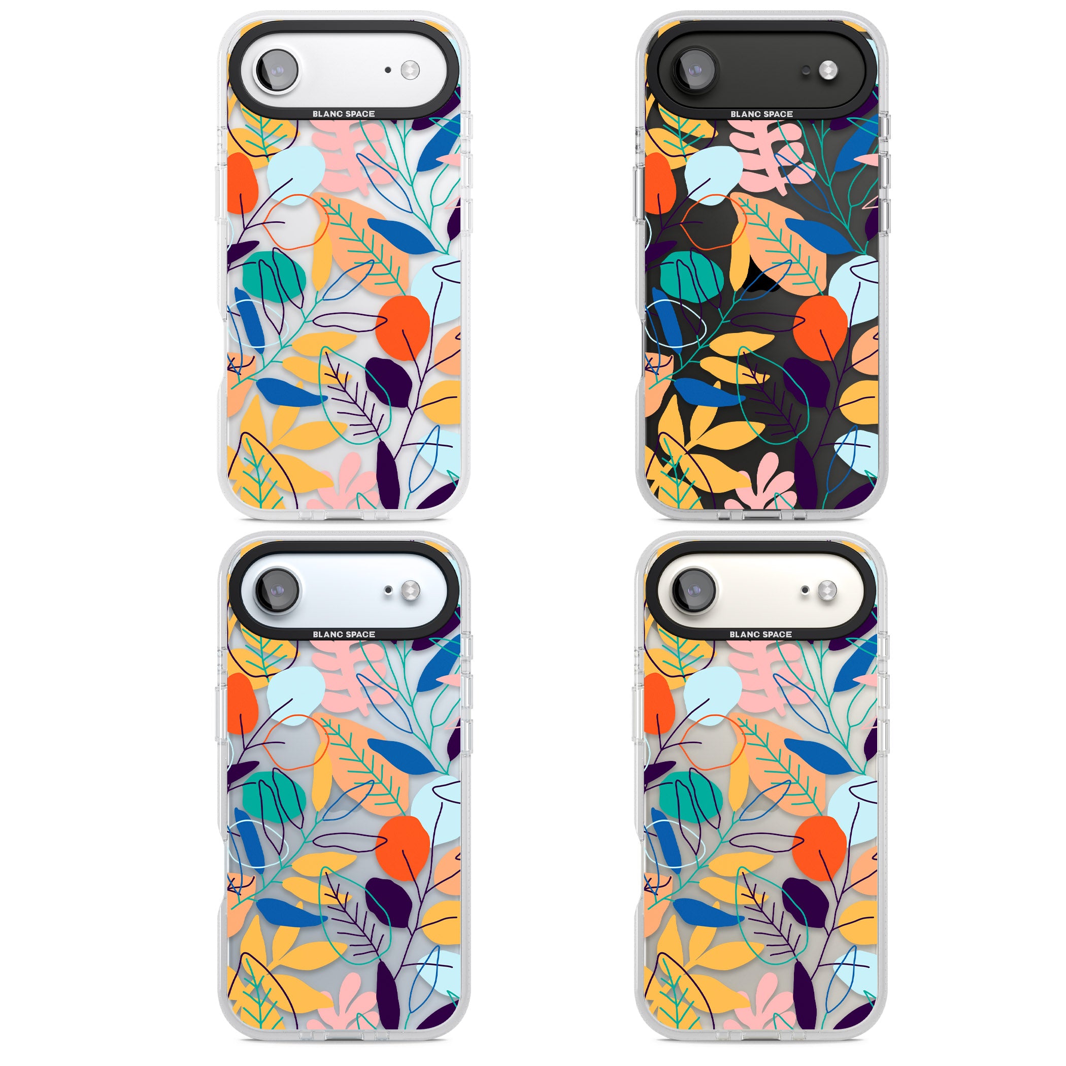 Abstract Line Drawn Leaves iPhone 17 Air Impact Air Clear Phone Case APT Impact Protection