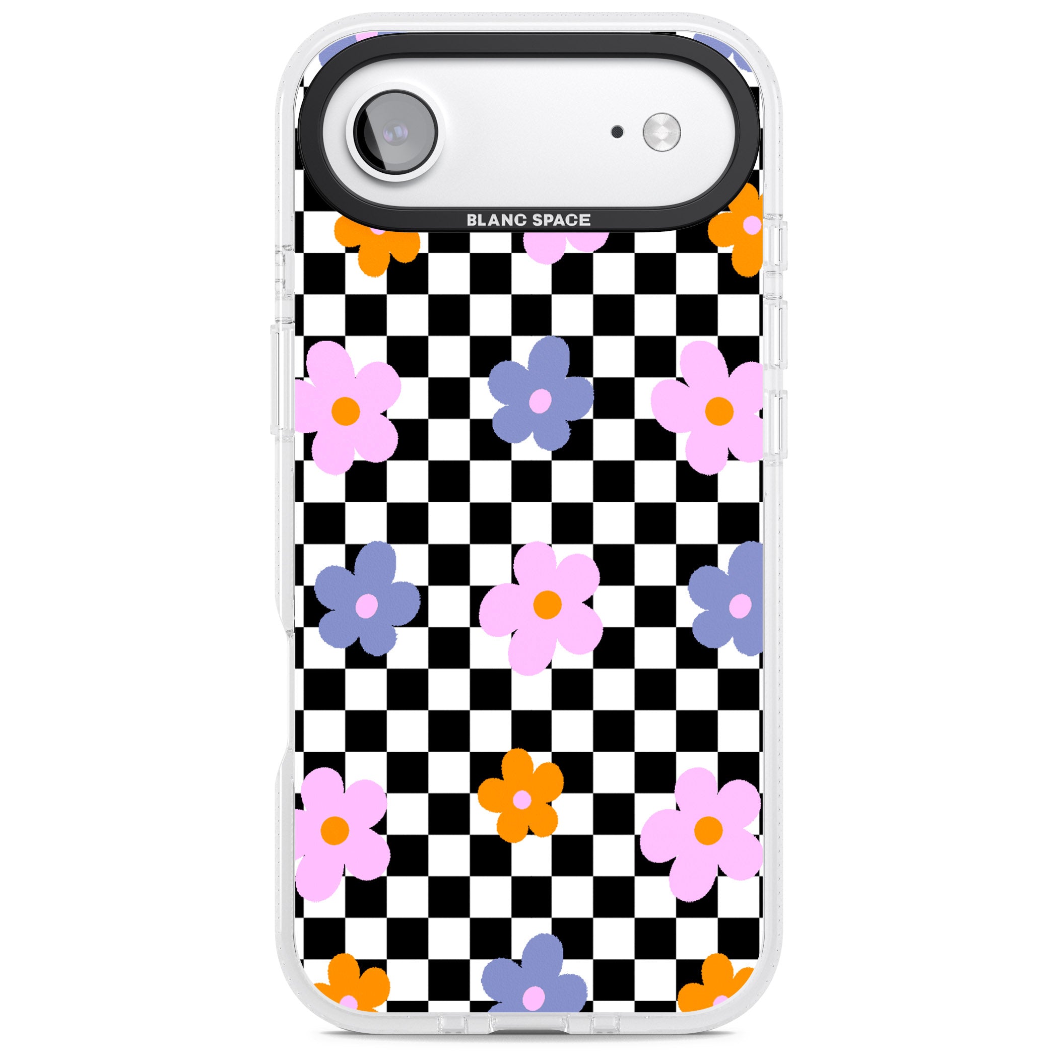 Checkered Blossom iPhone 17 Air Impact Air Clear Phone Case