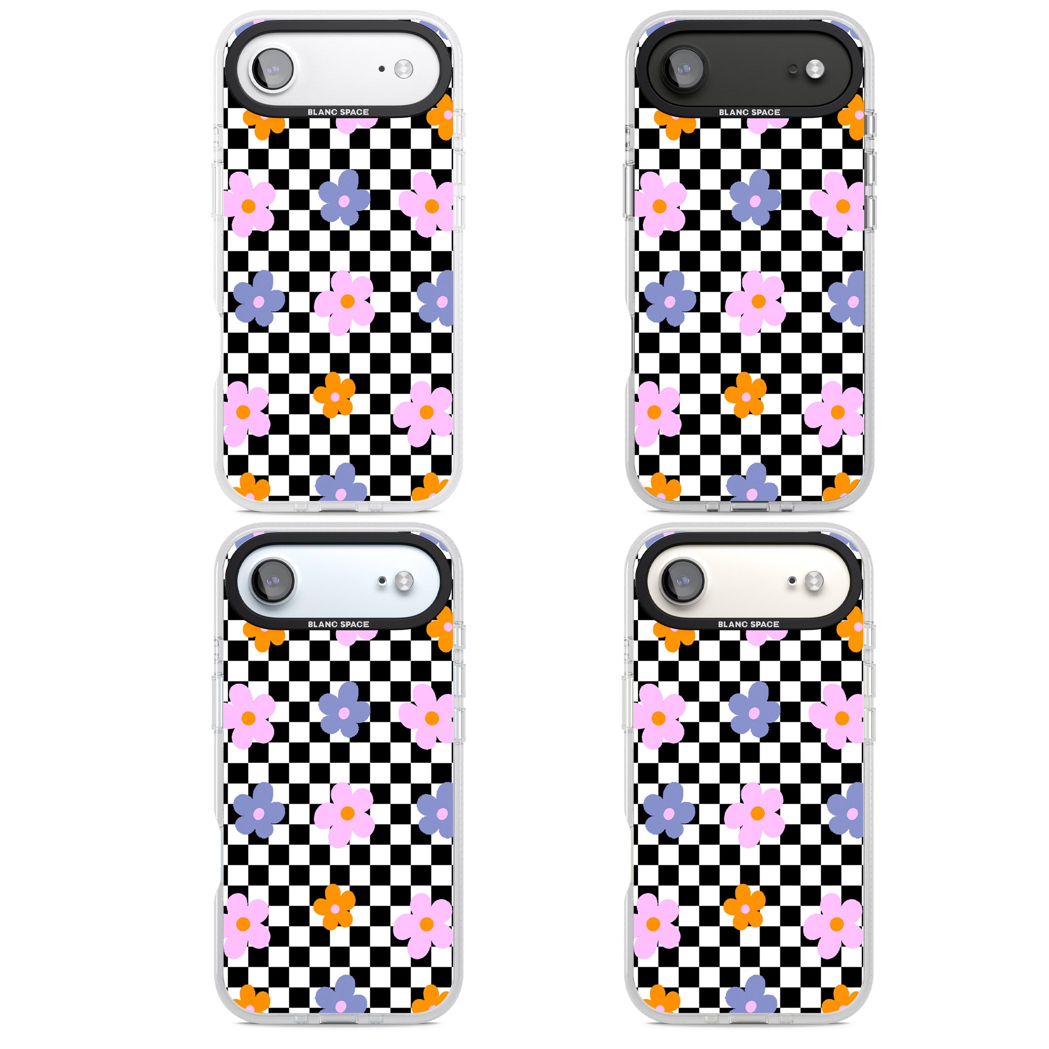 Checkered Blossom iPhone 17 Air Impact Air Clear Phone Case APT Impact Protection