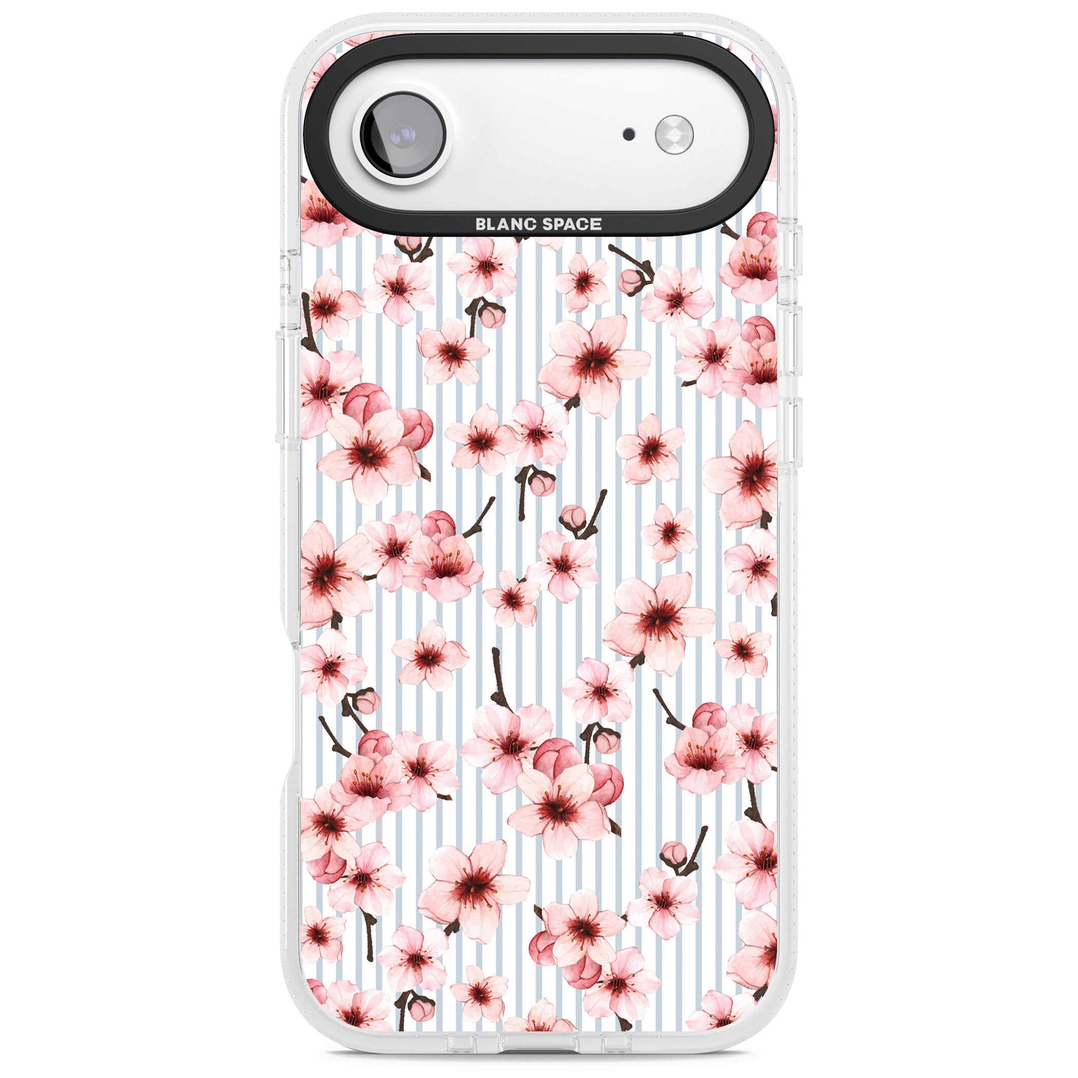 Cherry Blossoms Striped iPhone 17 Air Impact Air Clear Phone Case