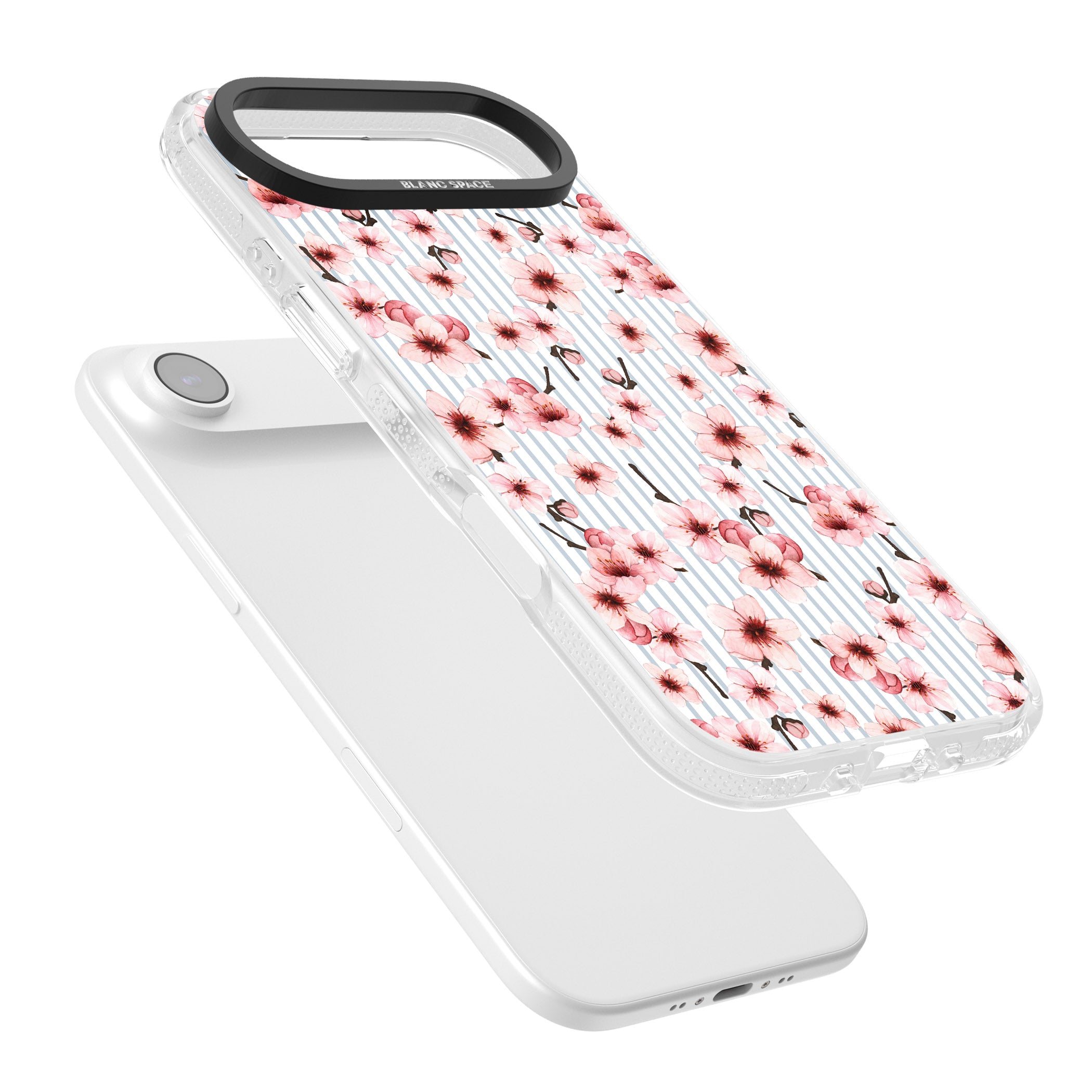 Cherry Blossoms Striped iPhone 17 Air Impact Air Clear Phone Case Colours