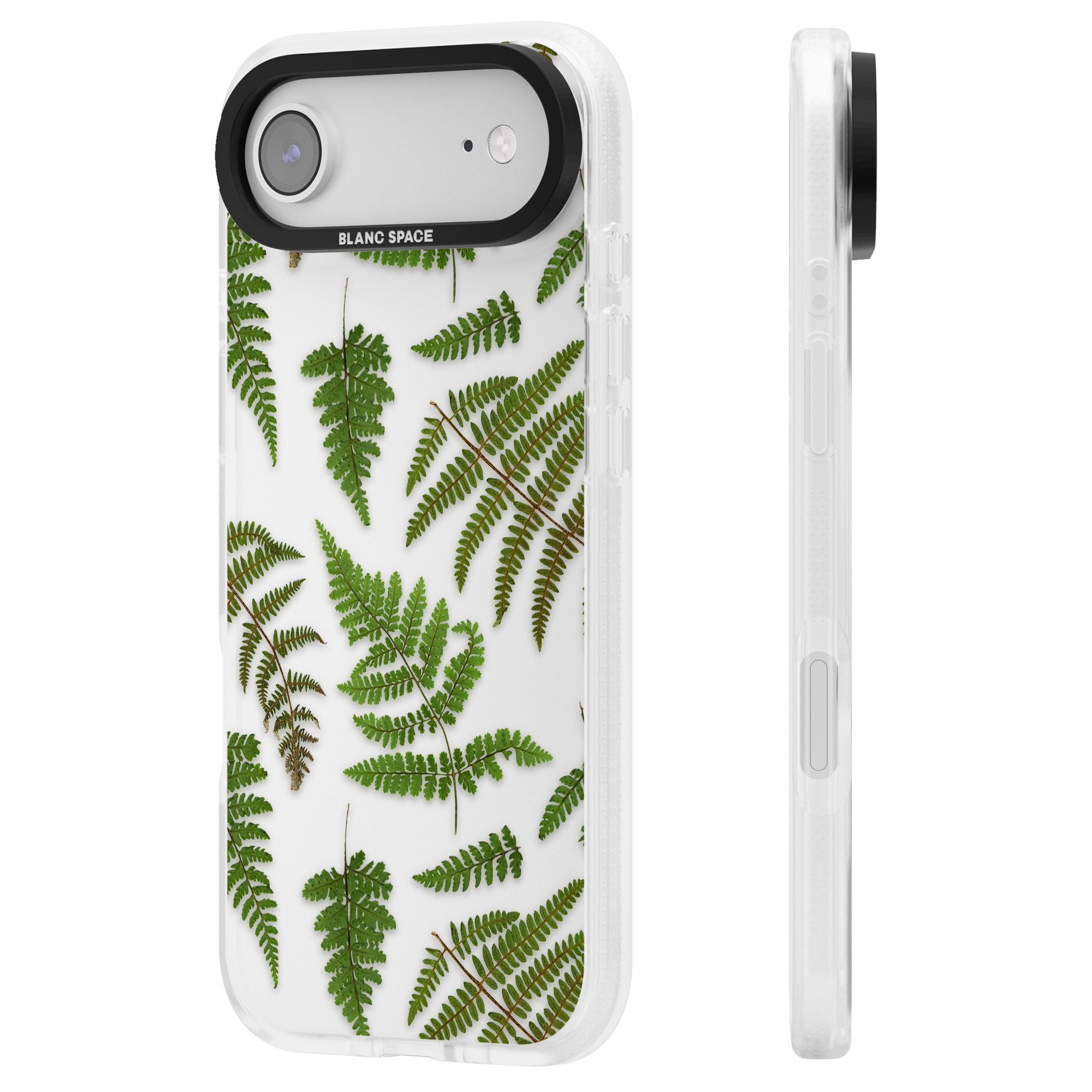 Leafy Ferns iPhone 17 Air Impact Air Clear Phone Case Side Profile