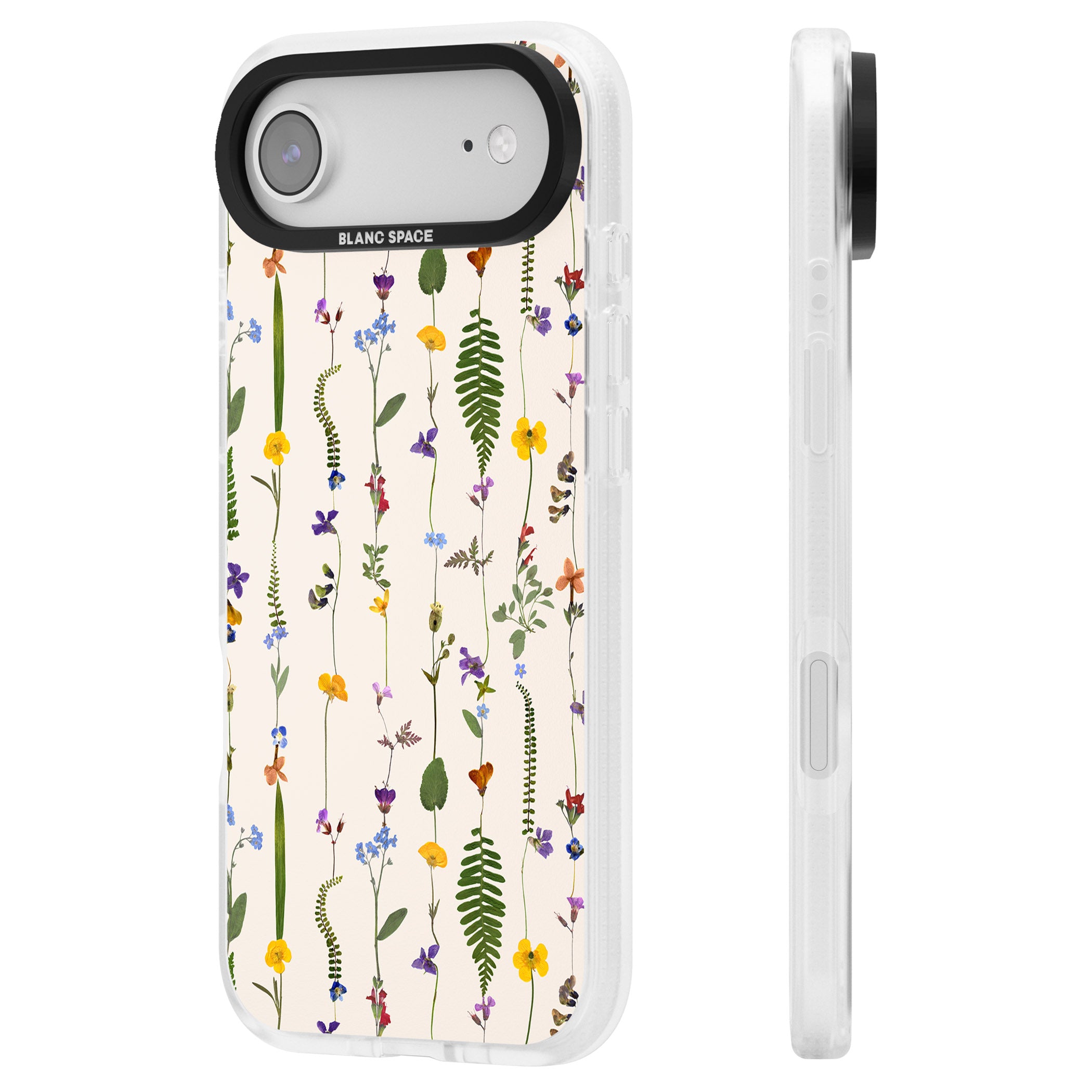 Wildflower Vertical iPhone 17 Air Impact Air Clear Phone Case Side Profile