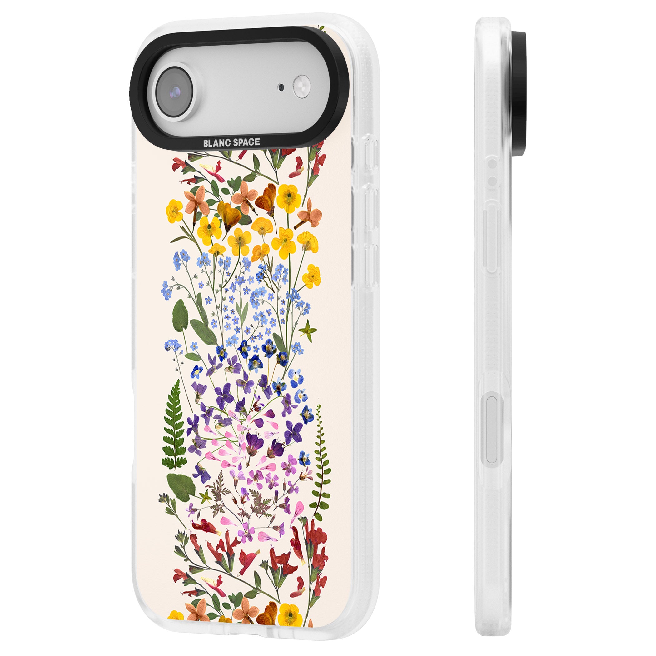 Cream Wildflower iPhone 17 Air Impact Air Clear Phone Case Side Profile