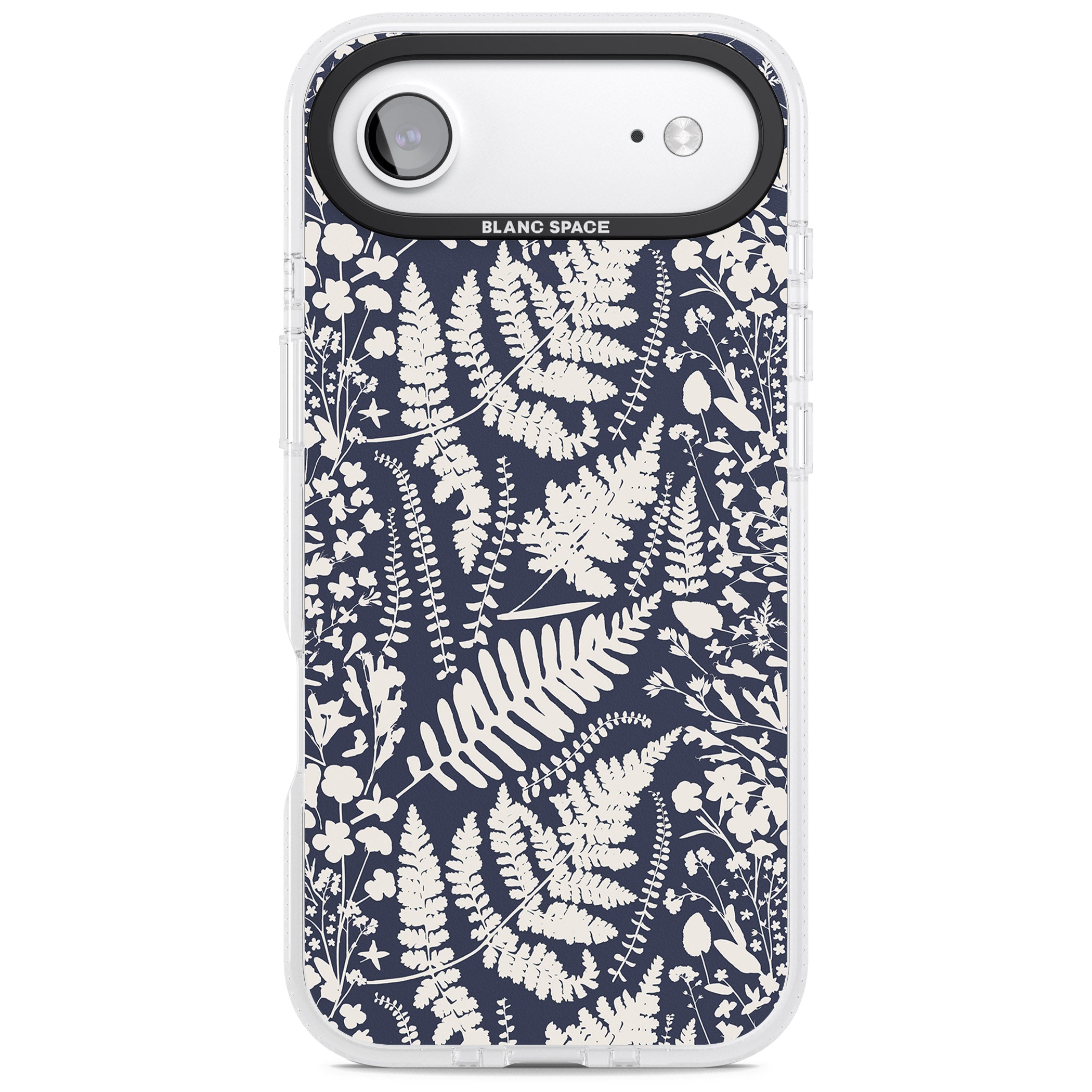 Wildflowers & Ferns On Navy iPhone 17 Air Impact Air Clear Phone Case