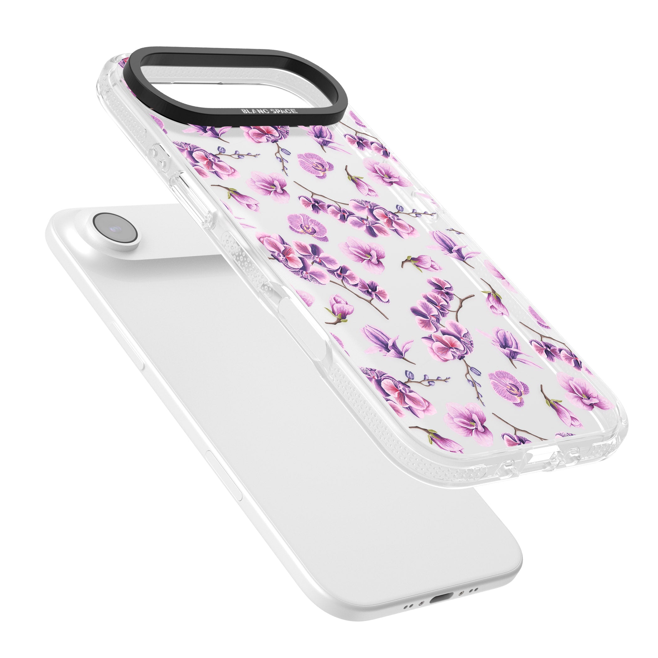 Purple Orchids Floral iPhone 17 Air Impact Air Clear Phone Case Colours
