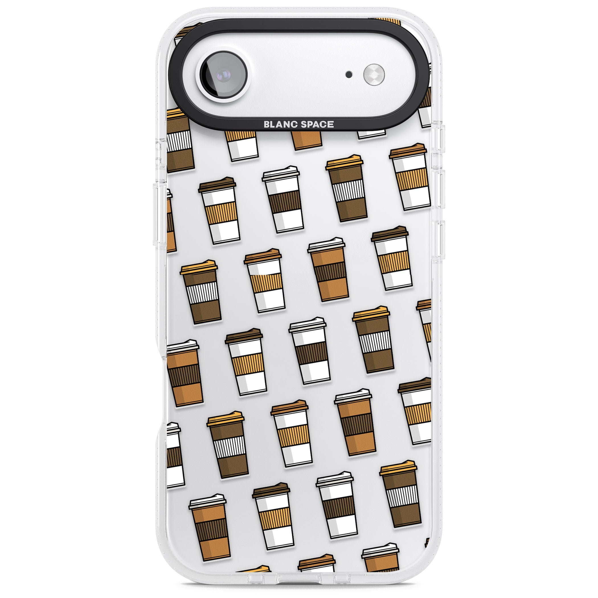 Coffee Cup Pattern iPhone 17 Air Impact Air Clear Phone Case