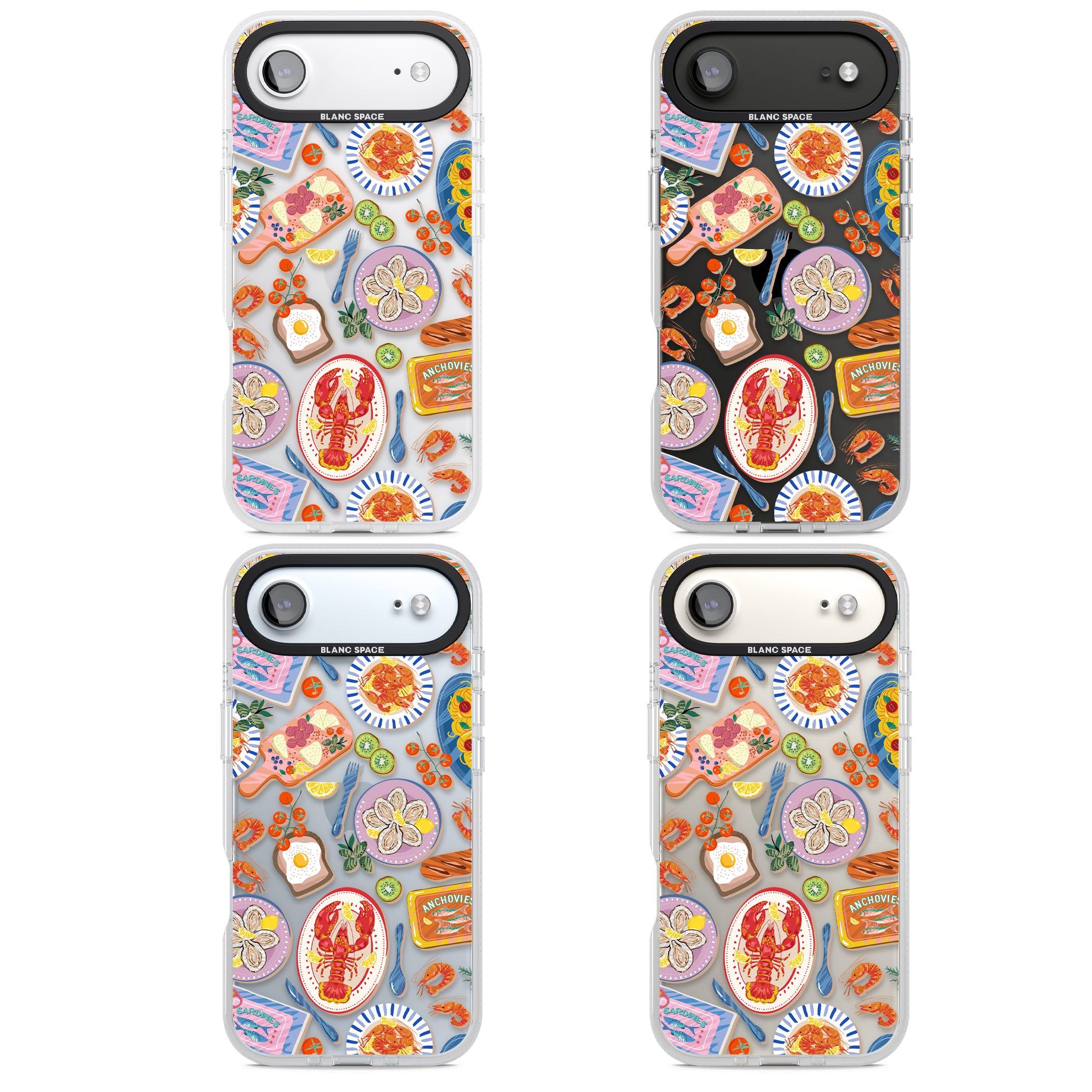 Seafood Pattern iPhone 17 Air Impact Air Clear Phone Case APT Impact Protection