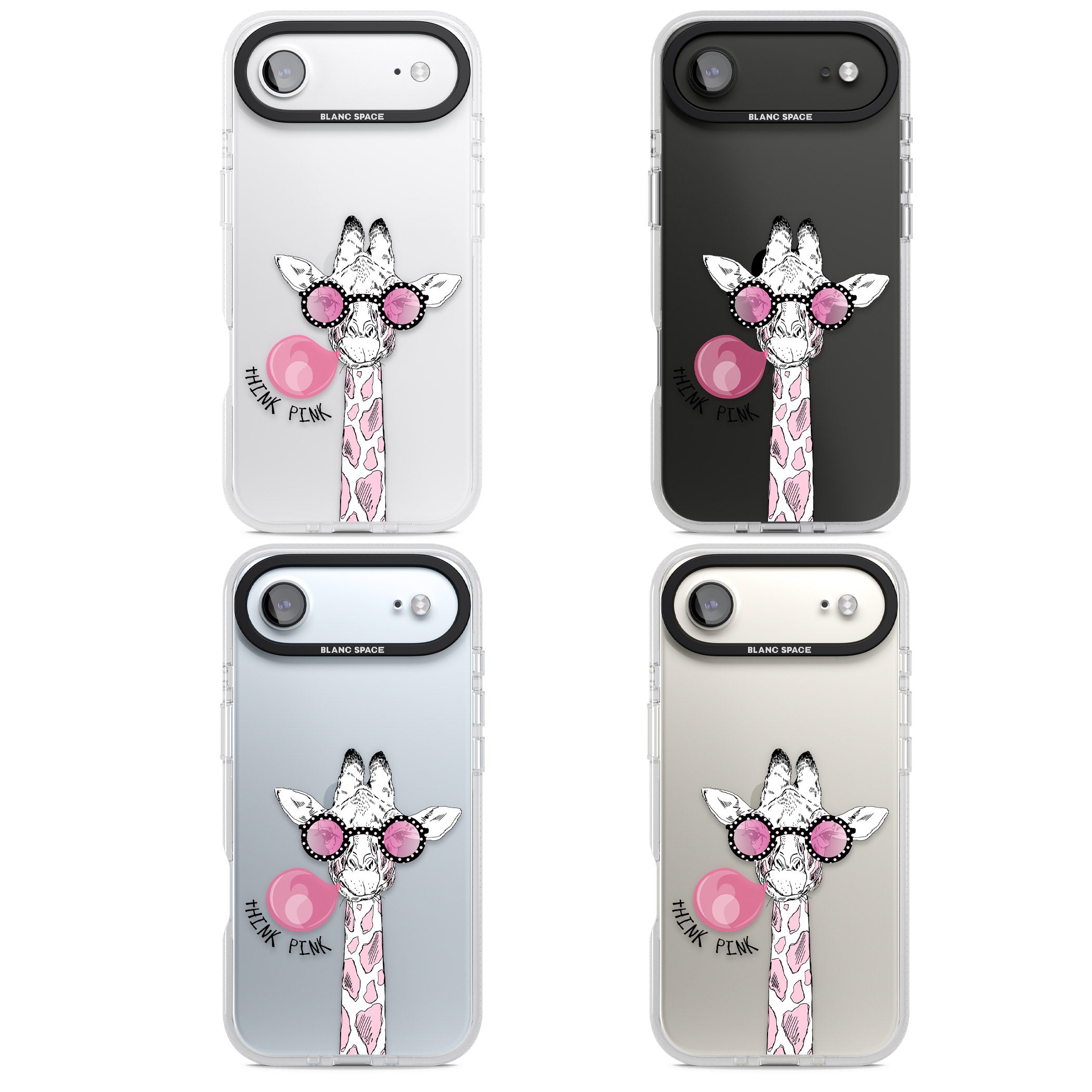 Think Pink Giraffe iPhone 17 Air Impact Air Clear Phone Case APT Impact Protection