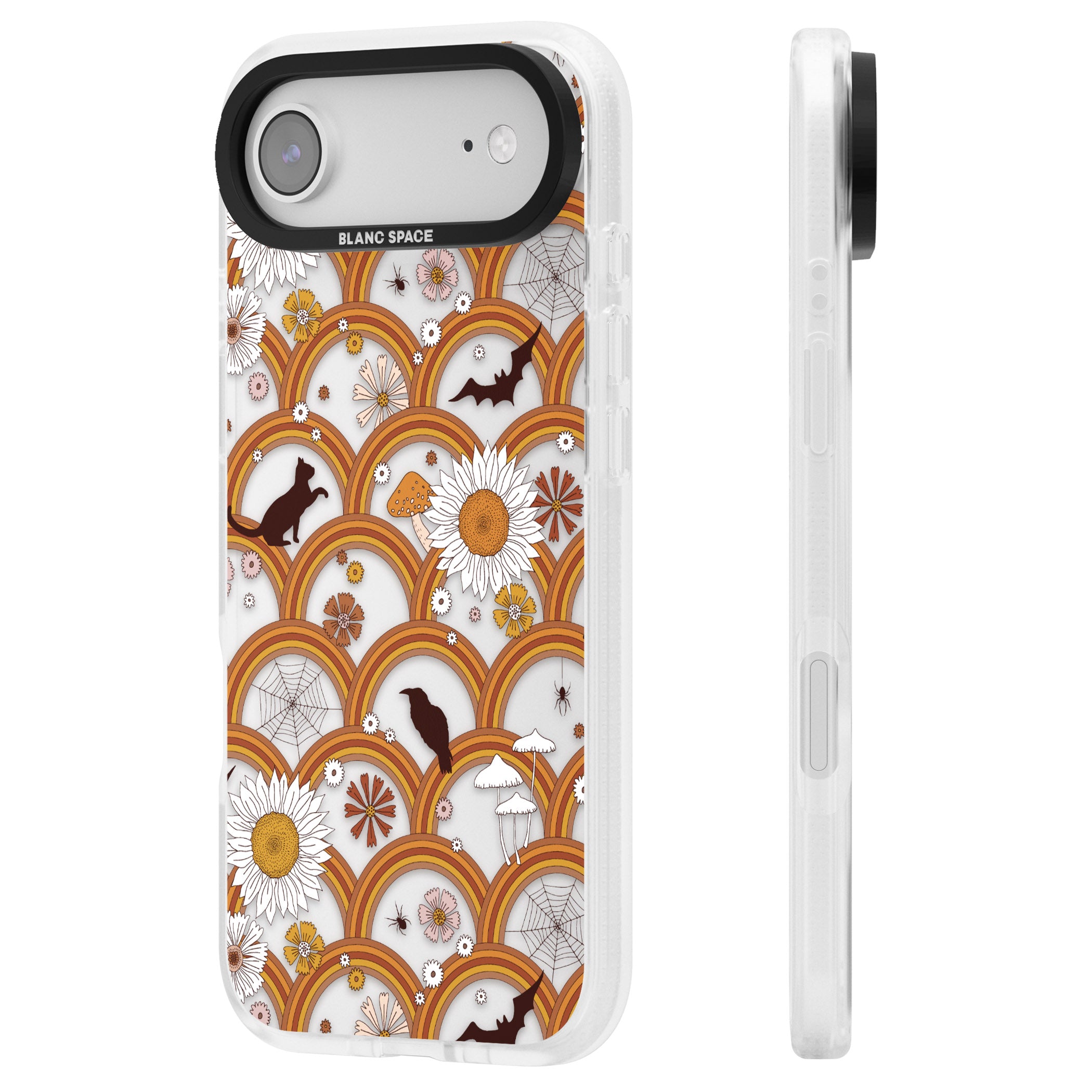 Halloween Rainbows iPhone 17 Air Impact Air Clear Phone Case Side Profile