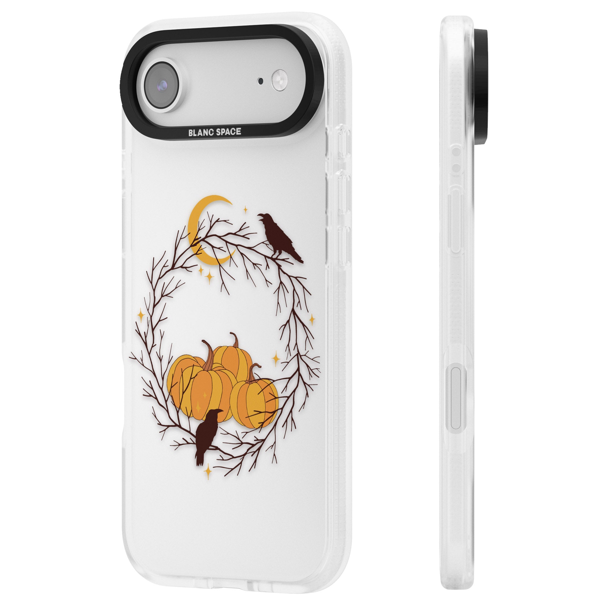 Pumpkin Patch iPhone 17 Air Impact Air Clear Phone Case Side Profile