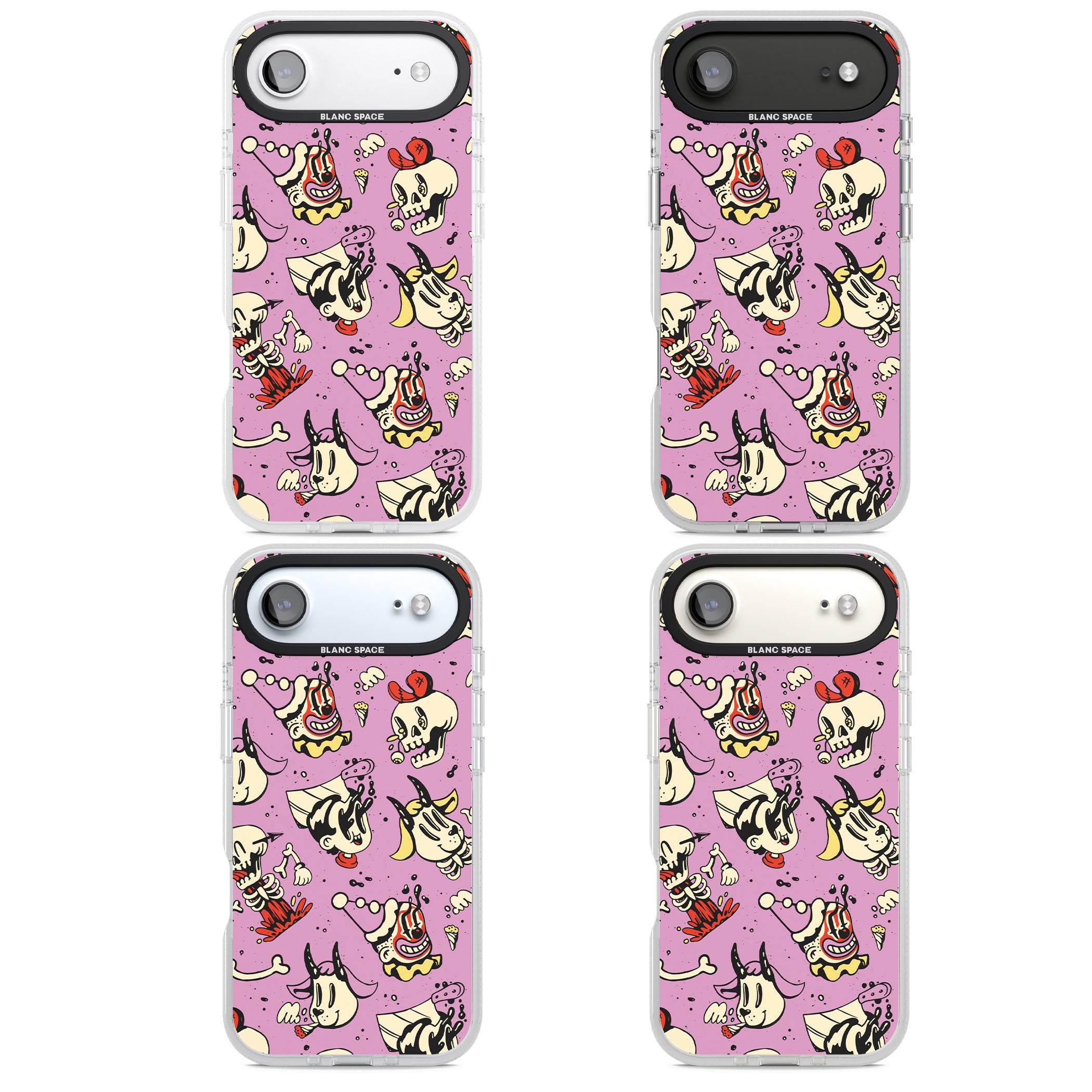 Purple Retro Halloween Pattern iPhone 17 Air Impact Air Clear Phone Case APT Impact Protection