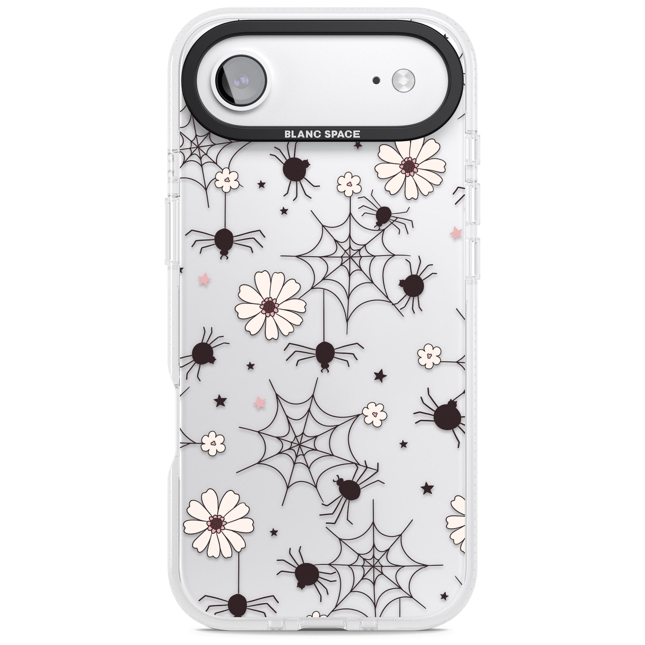 Spiders And Flowers Pattern iPhone 17 Air Impact Air Clear Phone Case