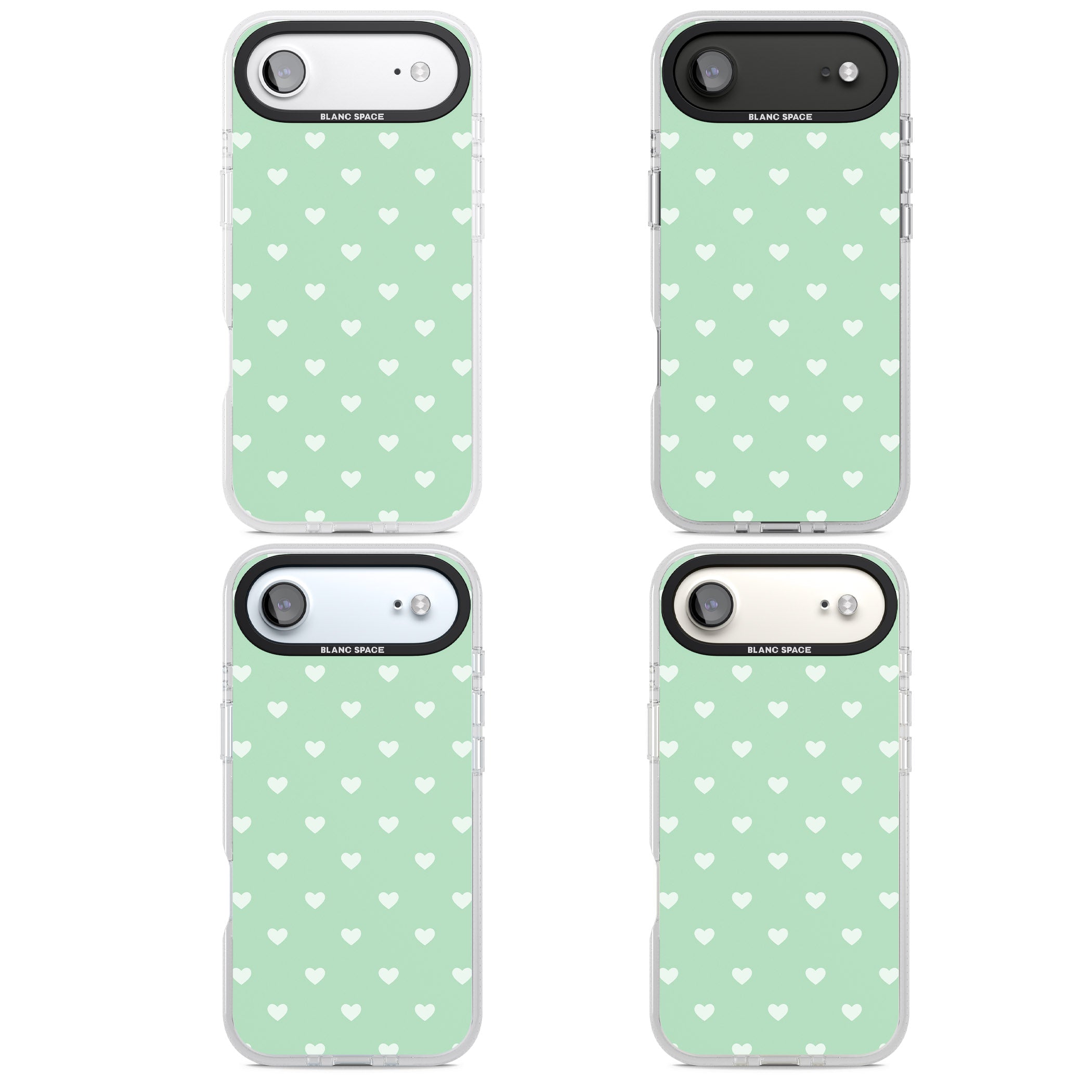 Small Heart Pattern: Green iPhone 17 Air Impact Air Clear Phone Case APT Impact Protection