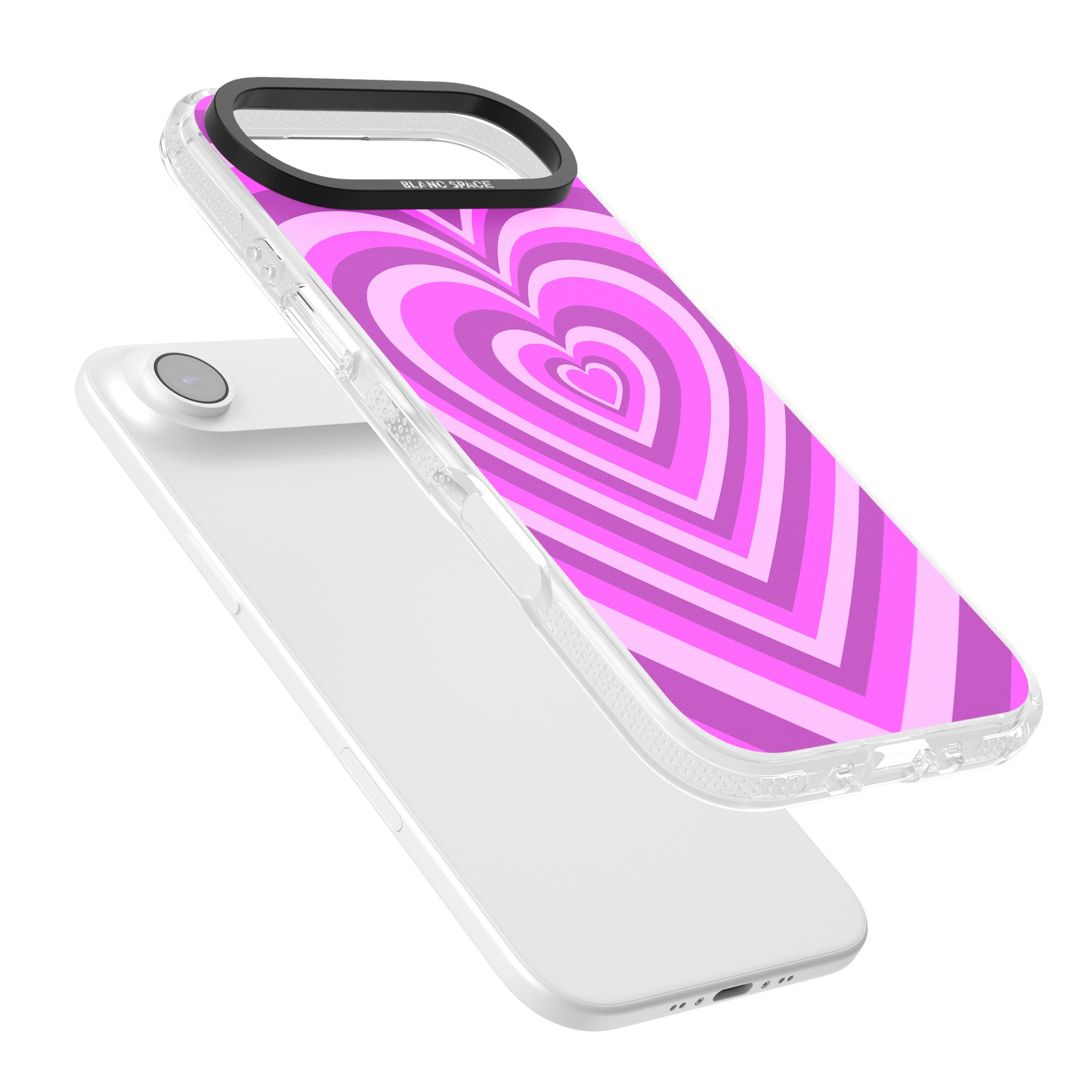 Pink Heart Illusion iPhone 17 Air Impact Air Clear Phone Case Colours