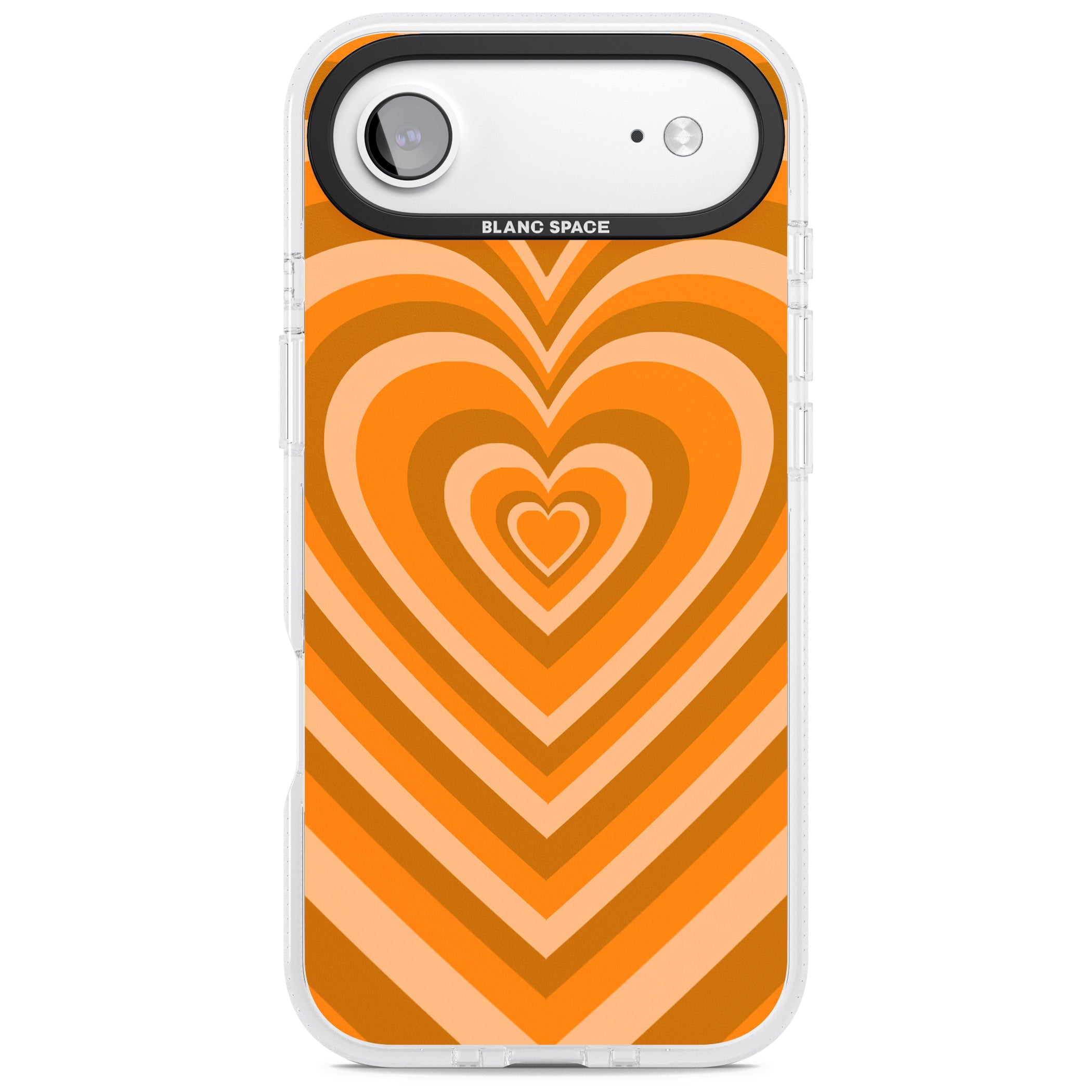Orange Heart Illusion iPhone 17 Air Impact Air Clear Phone Case