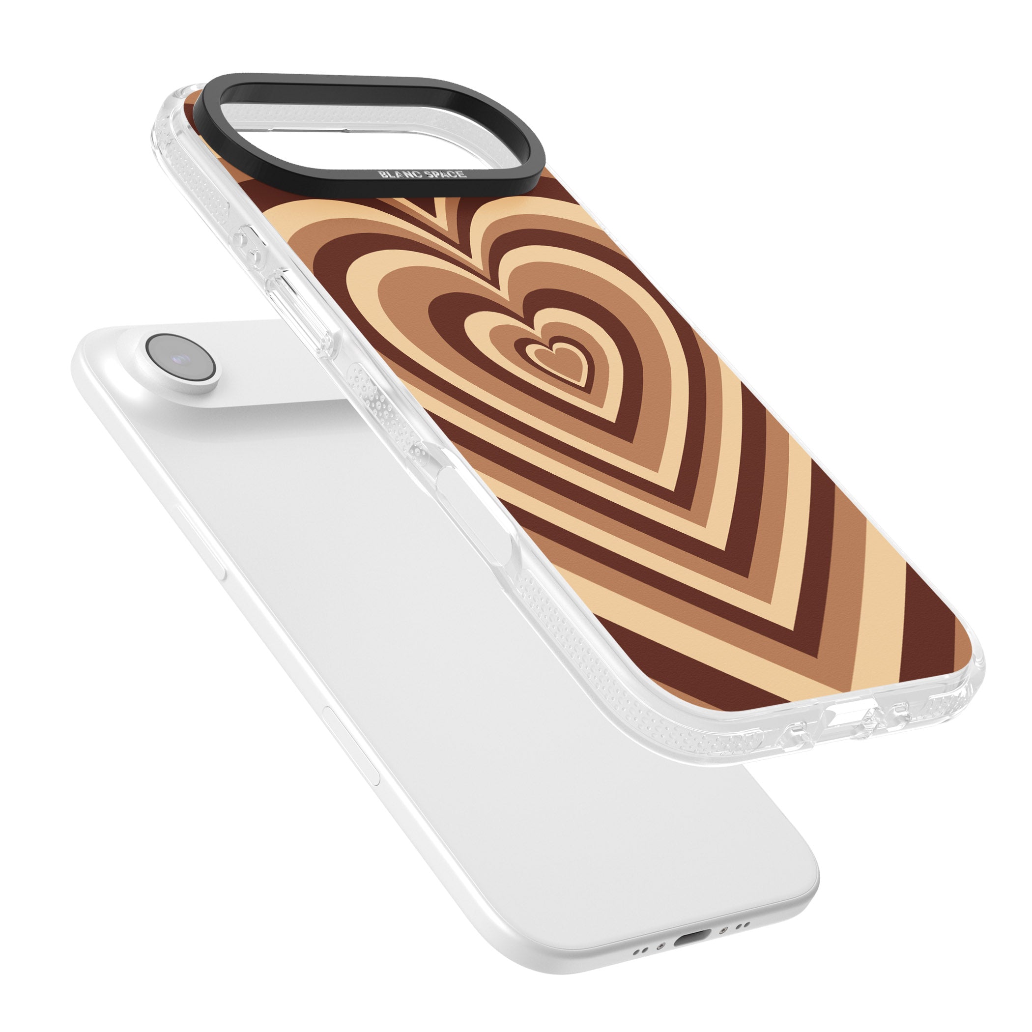 Latte Heart Illusion iPhone 17 Air Impact Air Clear Phone Case Colours