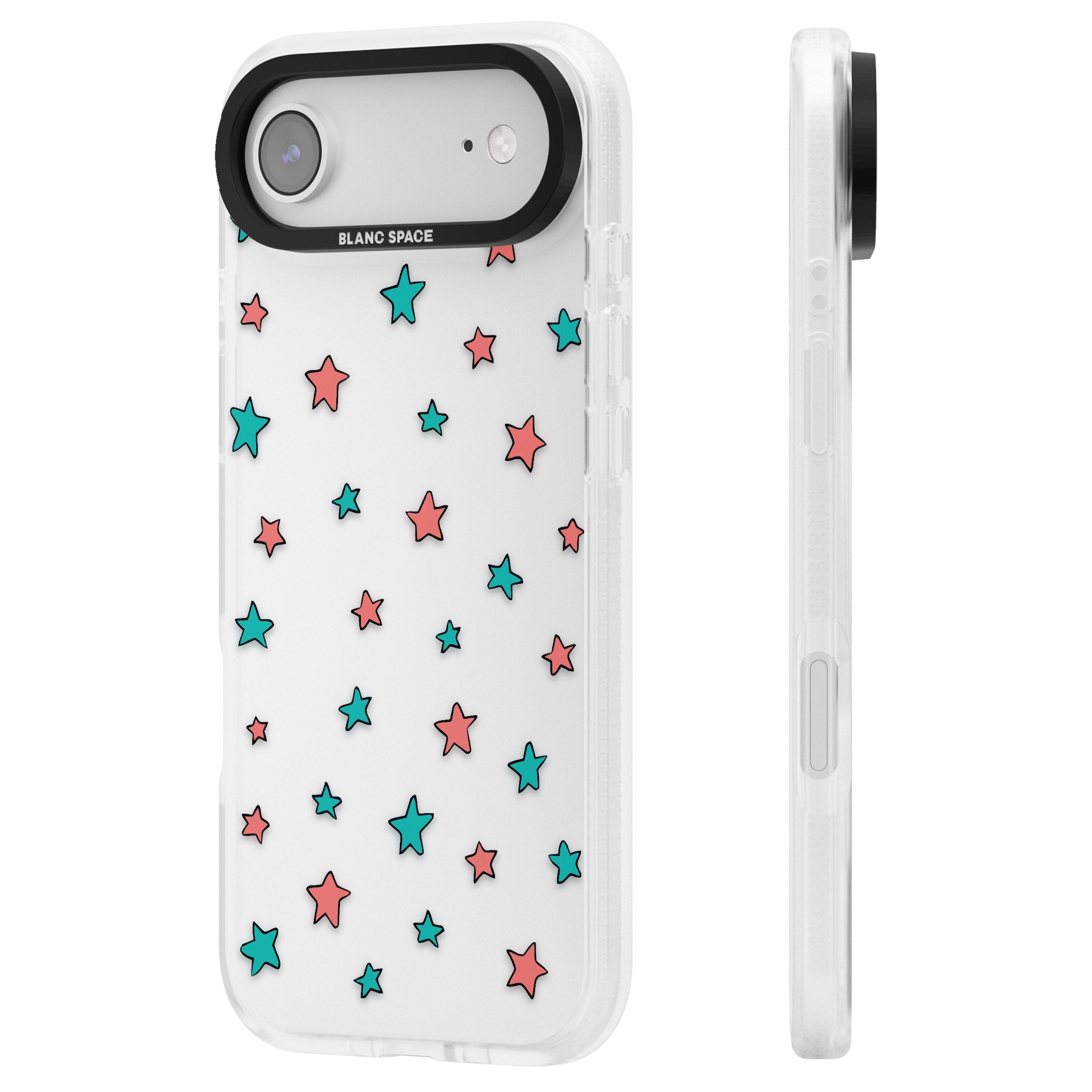 Heartstopper Stars Pattern iPhone 17 Air Impact Air Clear Phone Case Side Profile