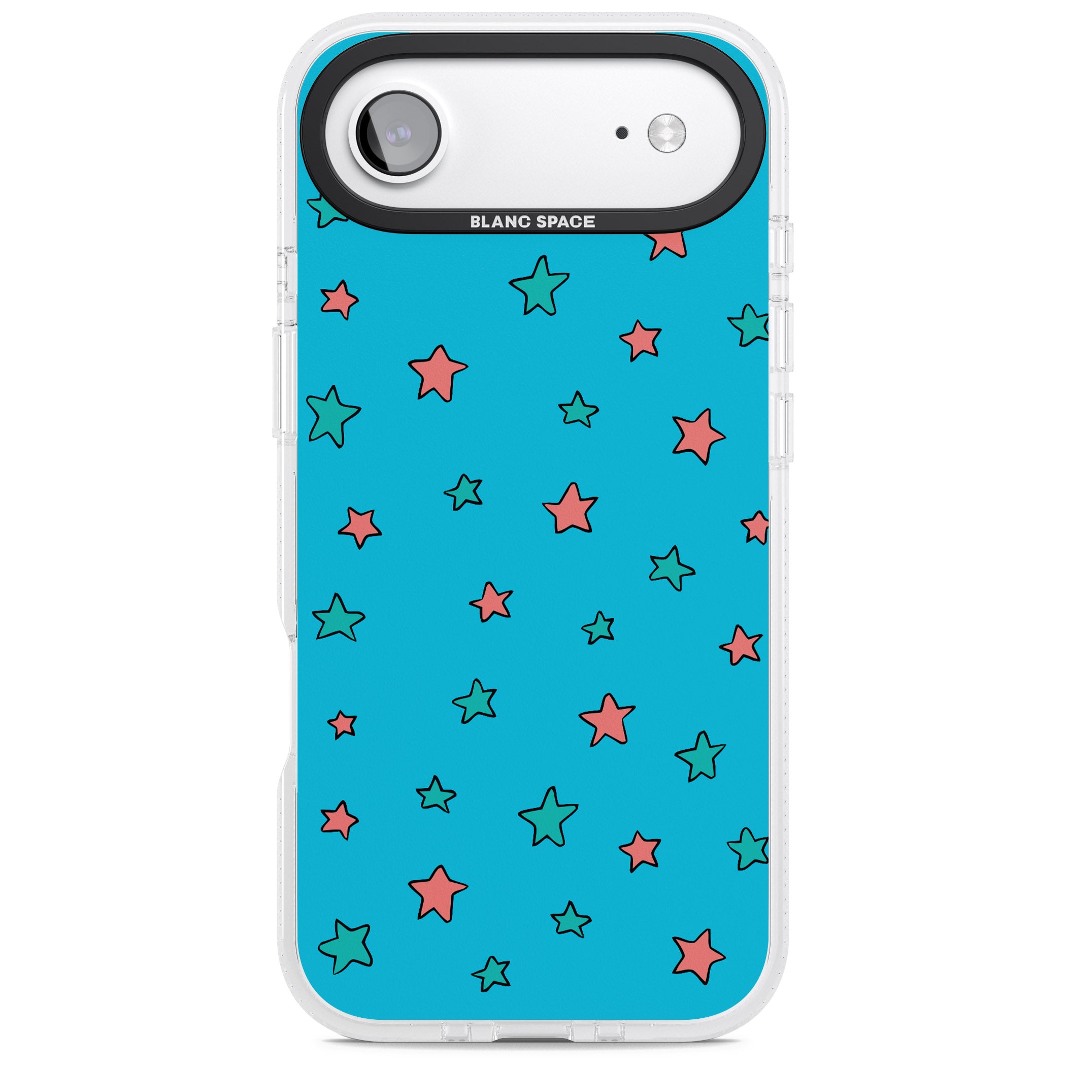 Blue Heartstopper Stars Pattern iPhone 17 Air Impact Air Clear Phone Case