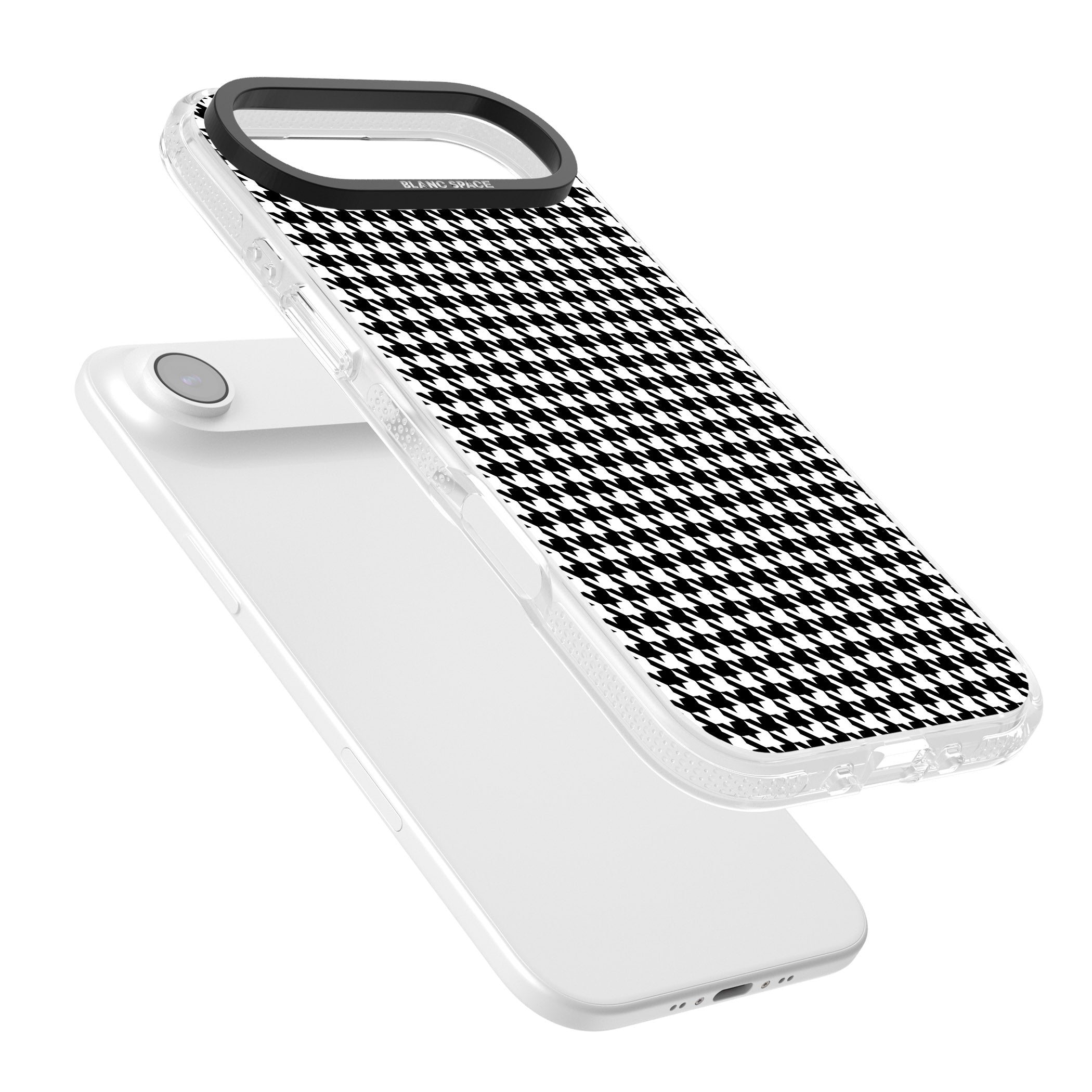 Black Houndstooth Pattern iPhone 17 Air Impact Air Clear Phone Case Colours