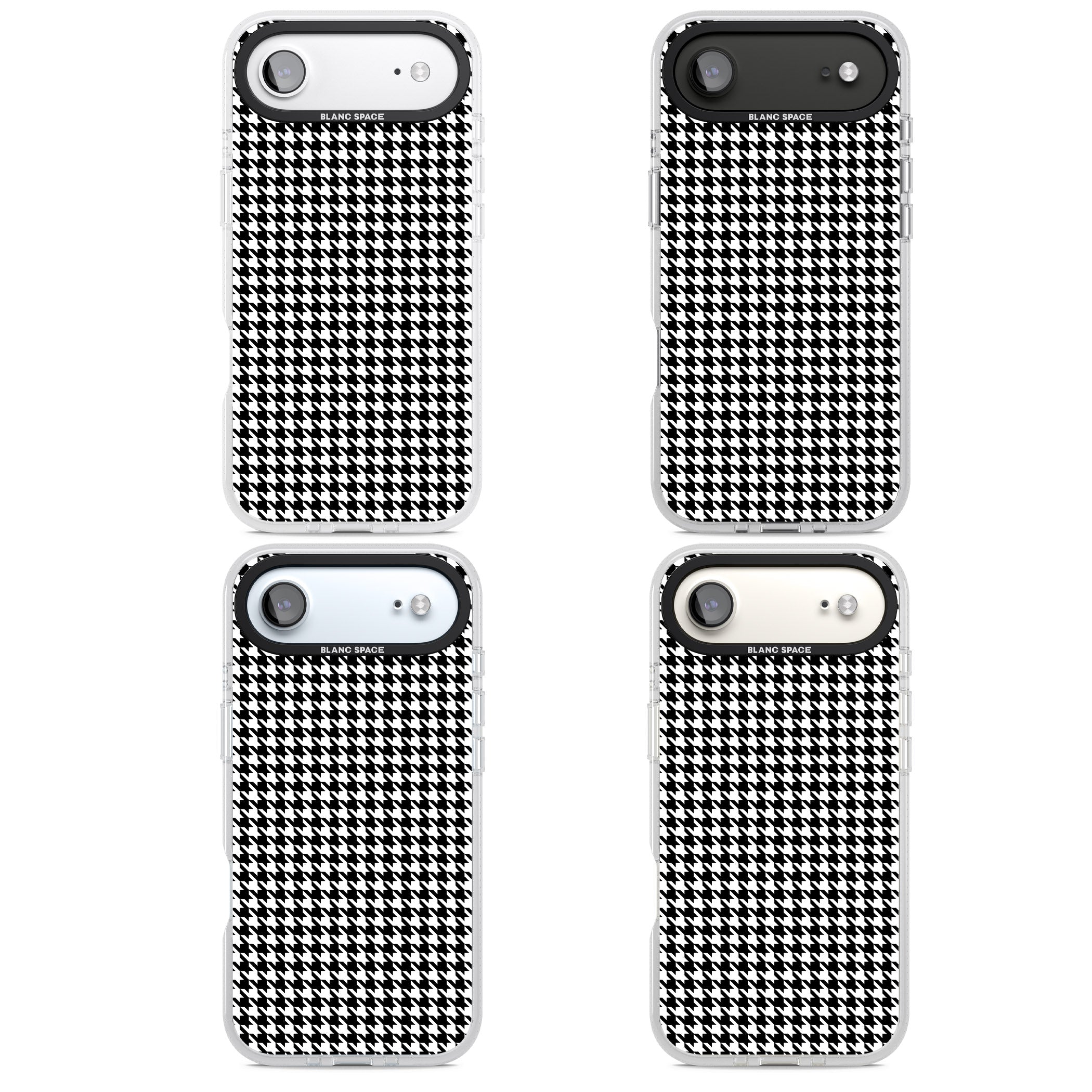 Black Houndstooth Pattern iPhone 17 Air Impact Air Clear Phone Case APT Impact Protection