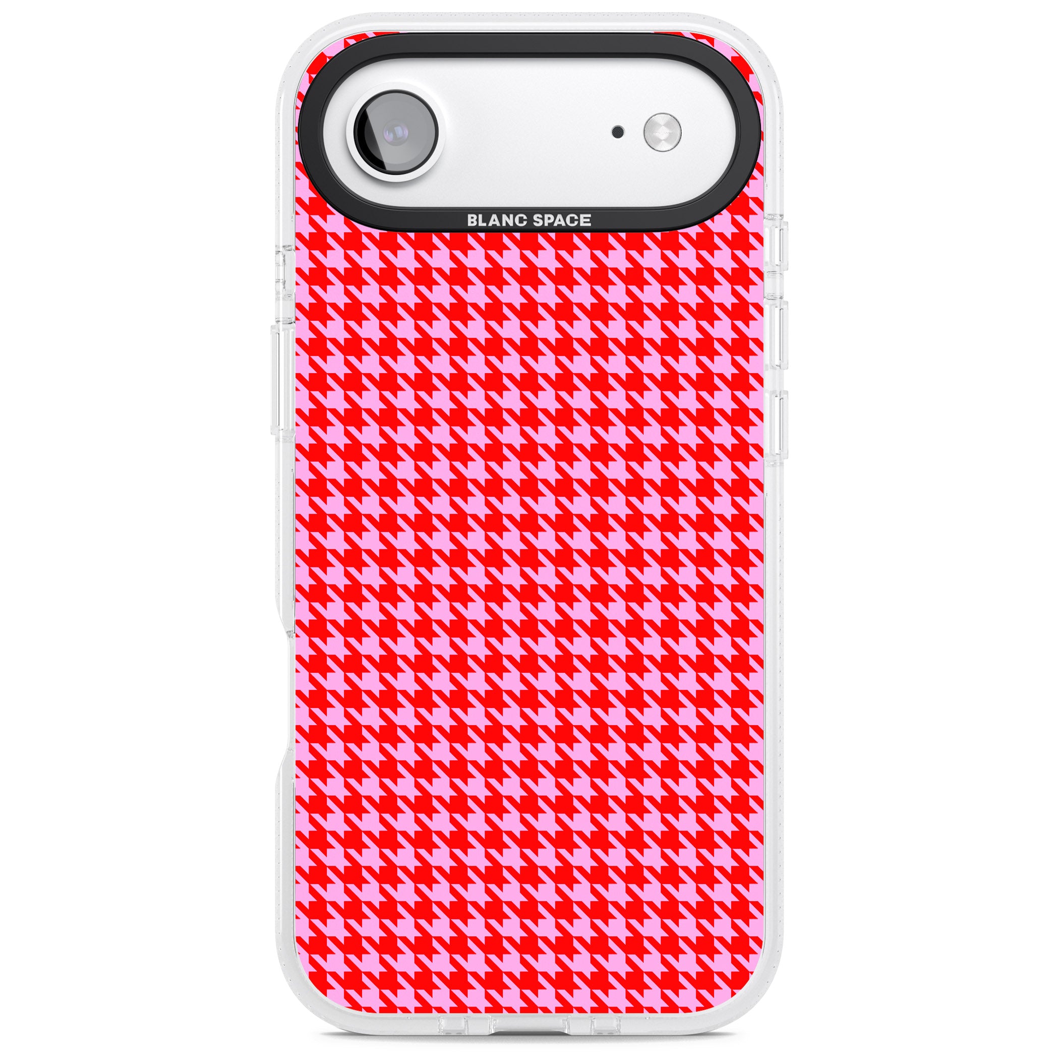 Neon Pink & Red Houndstooth iPhone 17 Air Impact Air Clear Phone Case