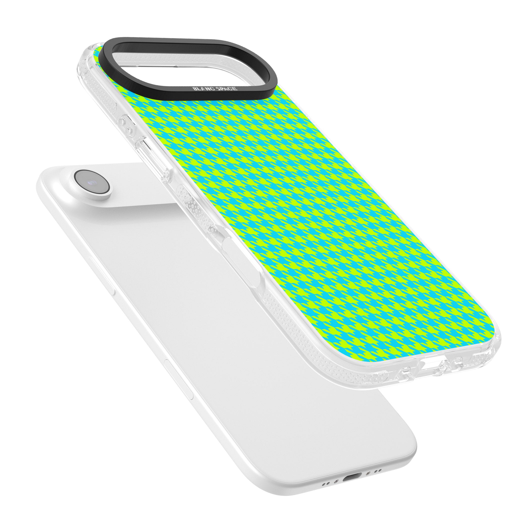 Neon Lime & Turquoise Houndstooth iPhone 17 Air Impact Air Clear Phone Case Colours