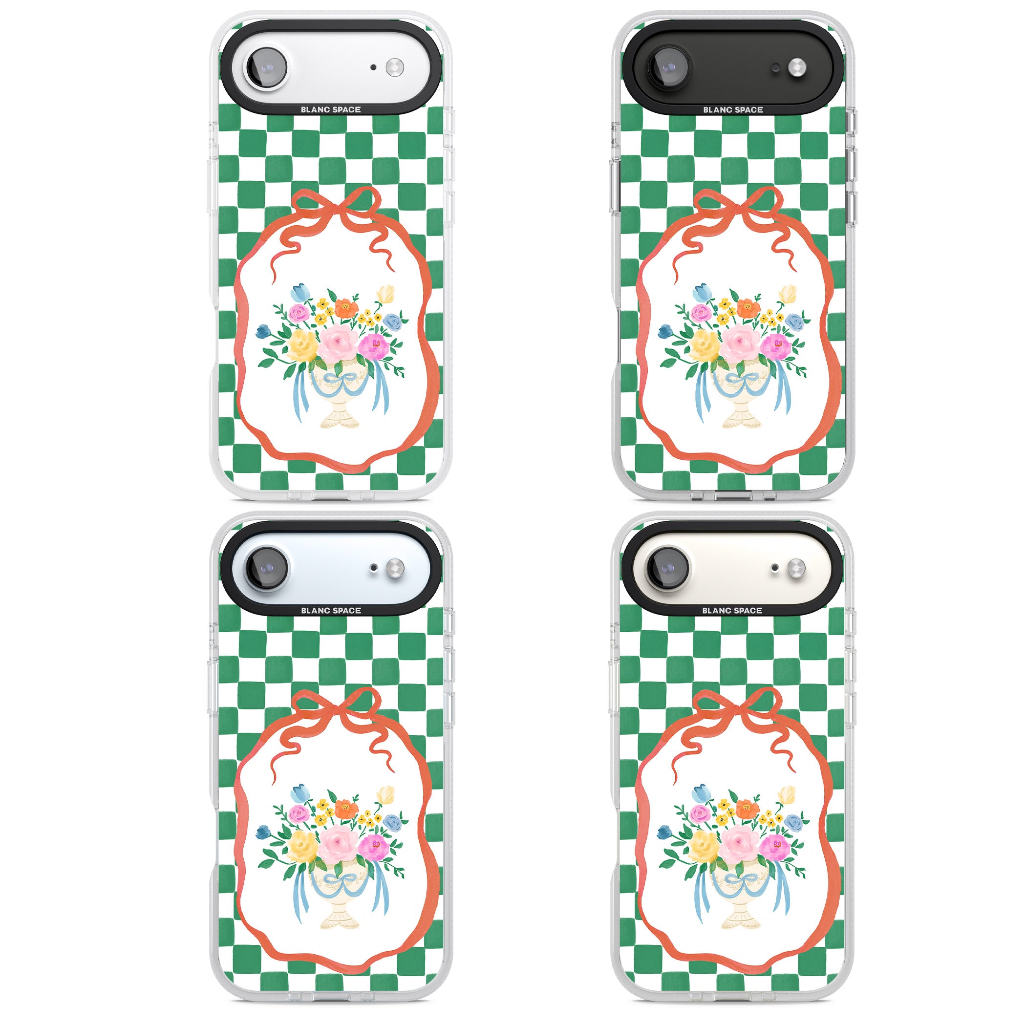 Green Checked Bouquet iPhone 17 Air Impact Air Clear Phone Case APT Impact Protection
