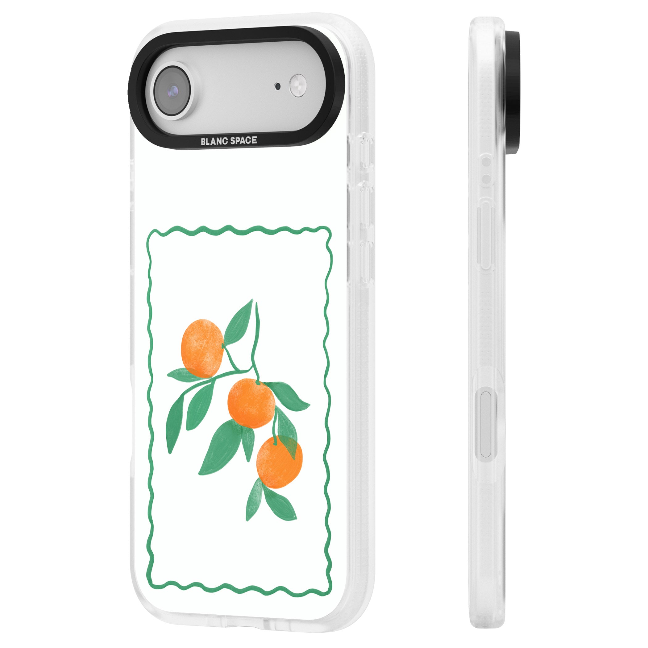 Italian Oranges iPhone 17 Air Impact Air Clear Phone Case Side Profile