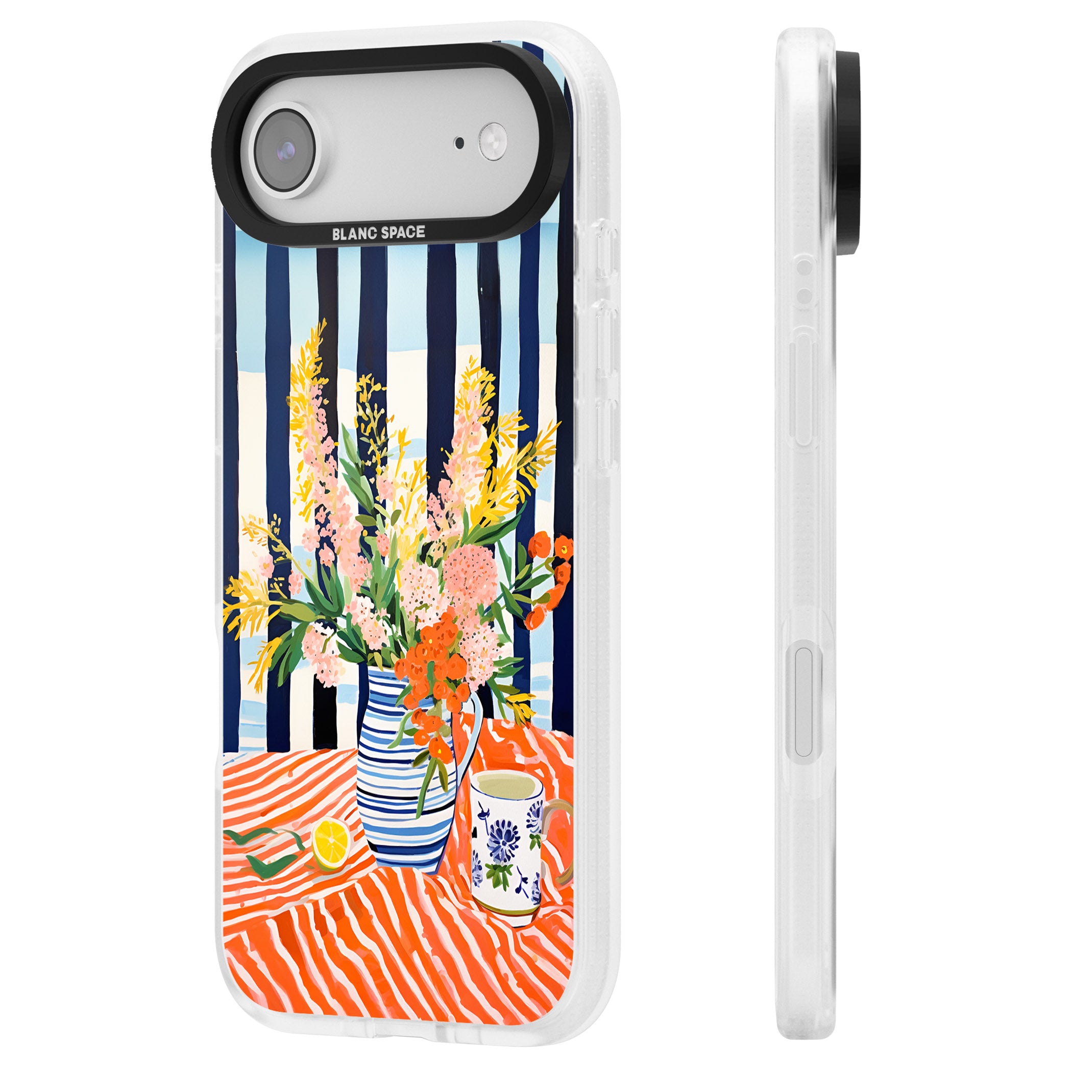 Seaside Flowers iPhone 17 Air Impact Air Clear Phone Case Side Profile