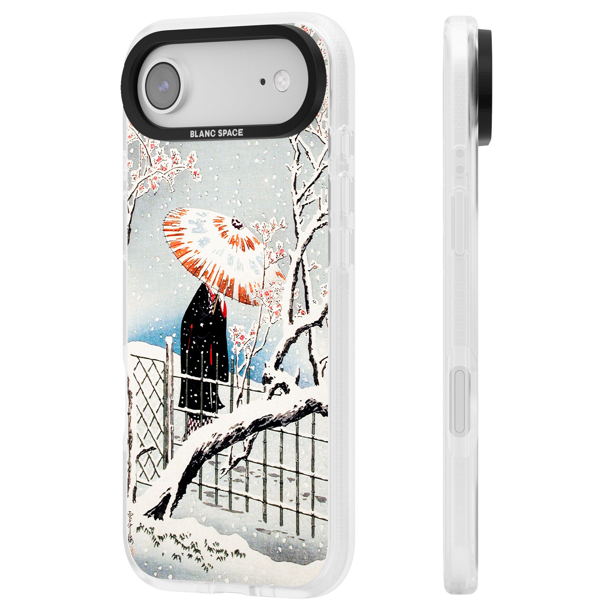 Plum Tree In Snow By Hiroaki Takahashi iPhone 17 Air Impact Air Clear Phone Case Side Profile