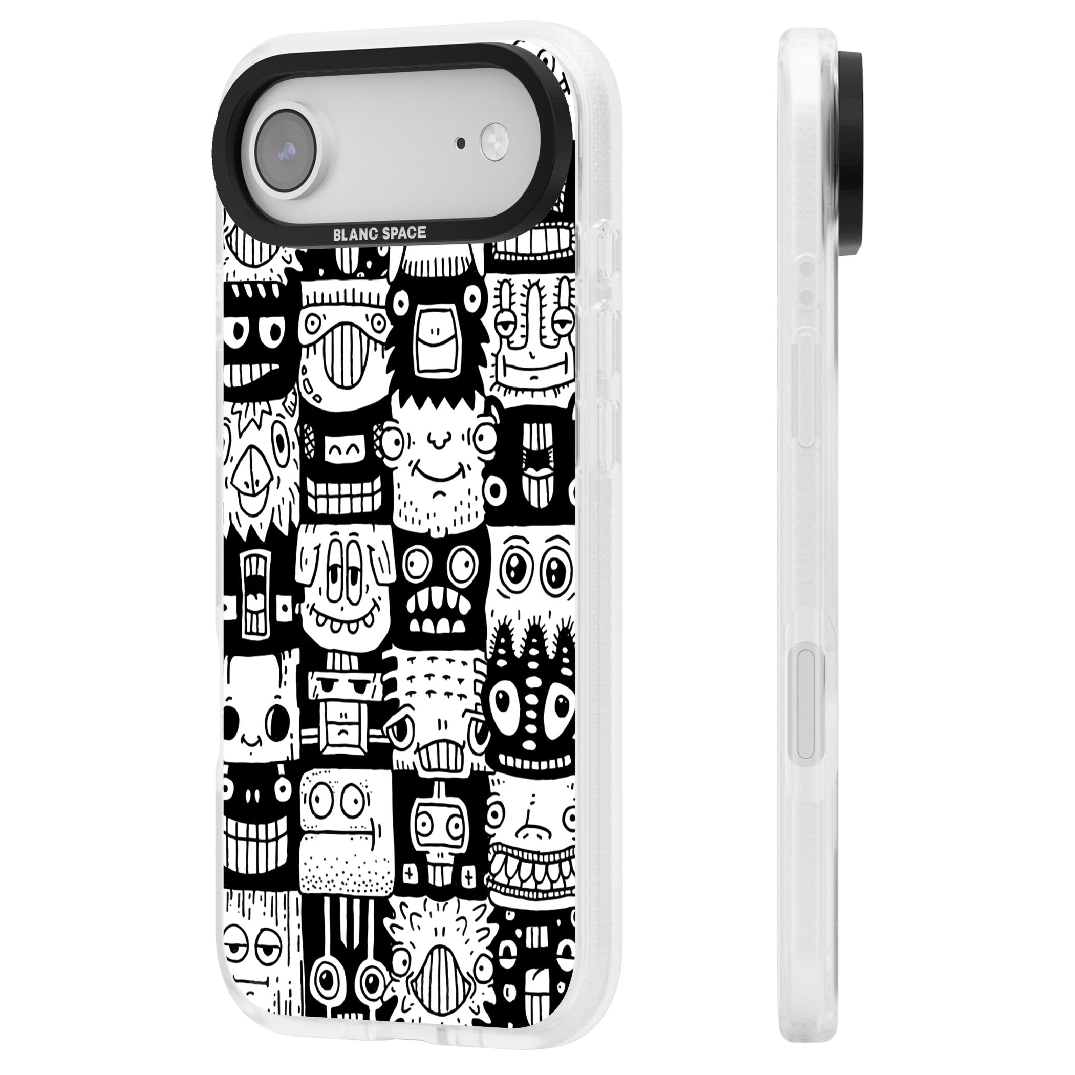 Checkerboard Heads iPhone 17 Air Impact Air Clear Phone Case Side Profile