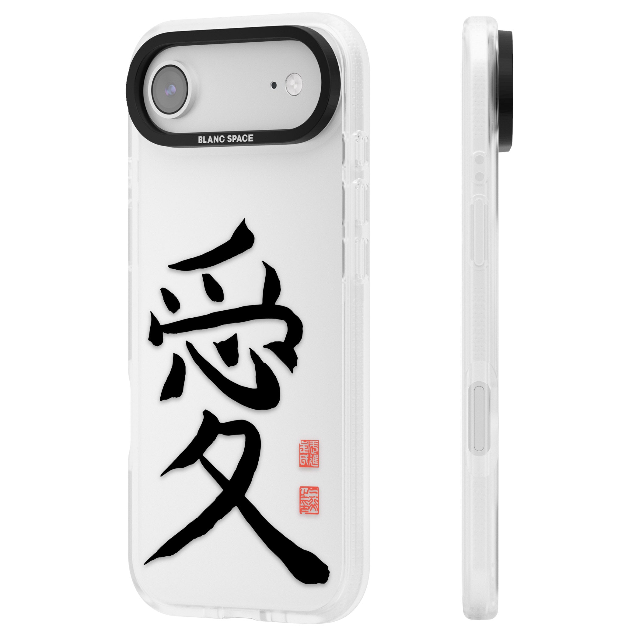Japanese Kanji Love iPhone 17 Air Impact Air Clear Phone Case Side Profile