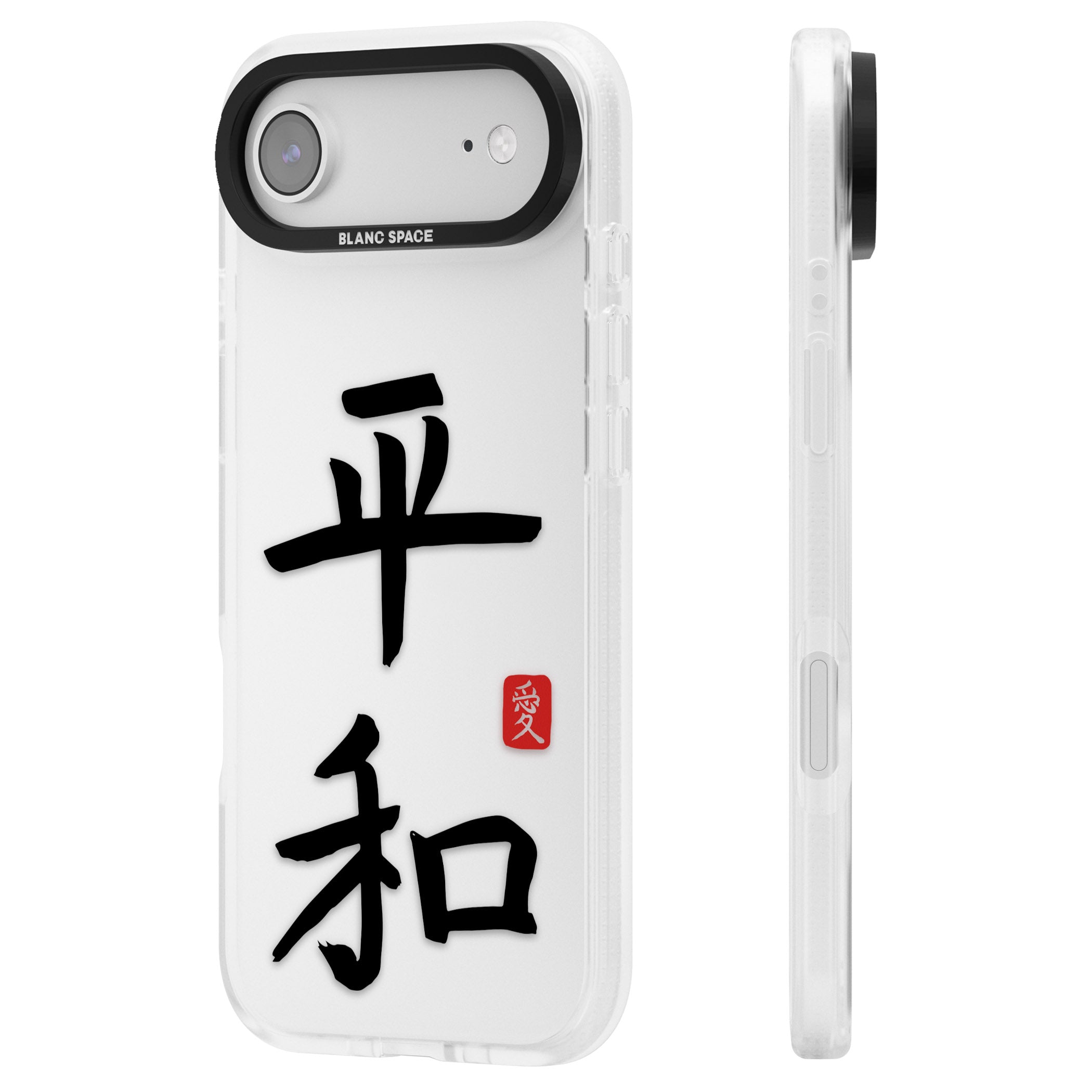 Japanese Kanji Peace iPhone 17 Air Impact Air Clear Phone Case Side Profile