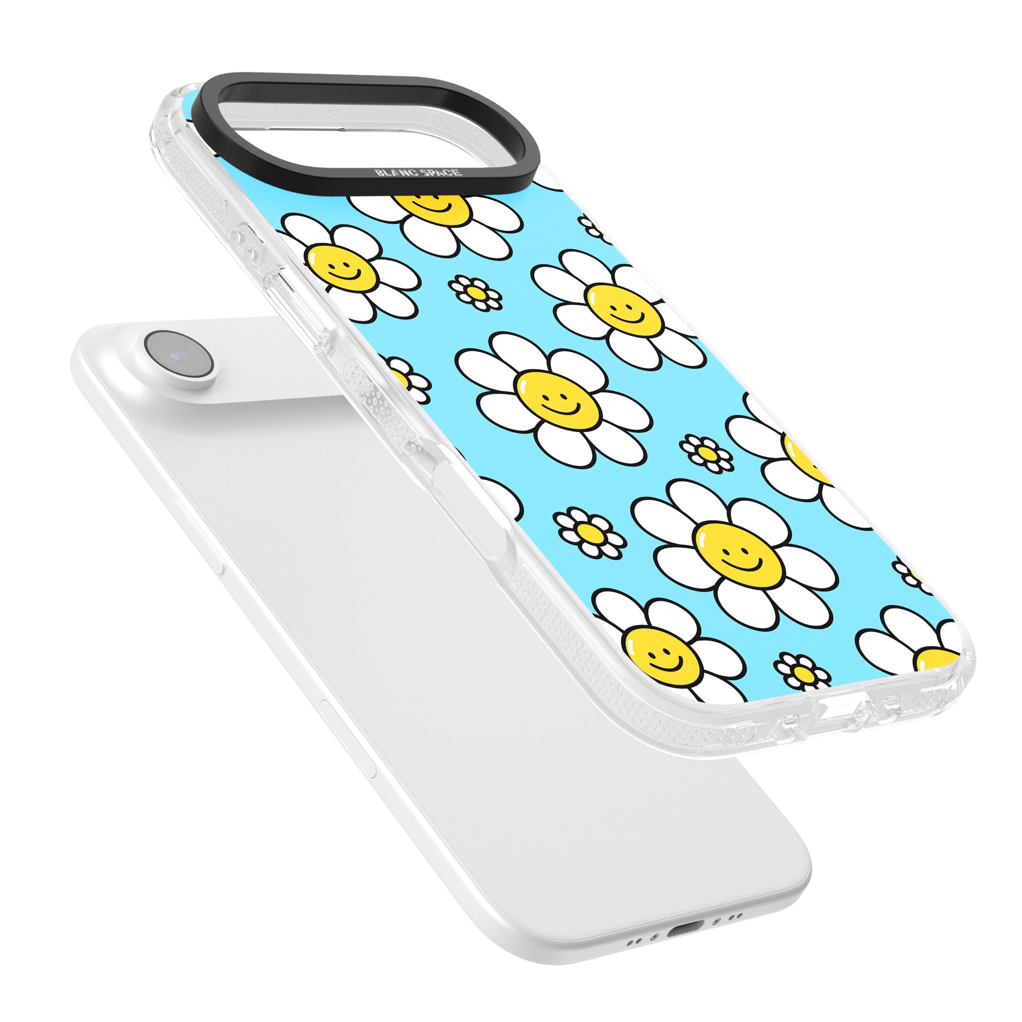 Daisy Faces Kawaii Pattern iPhone 17 Air Impact Air Clear Phone Case Colours