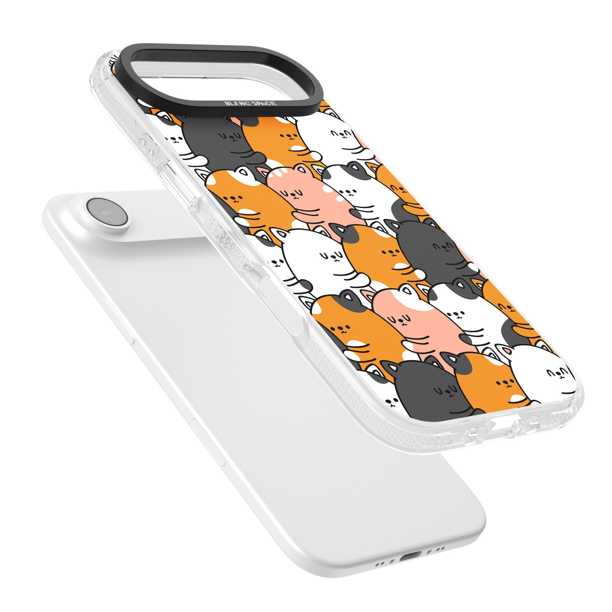 Spooning Cats Kawaii Pattern iPhone 17 Air Impact Air Clear Phone Case Colours