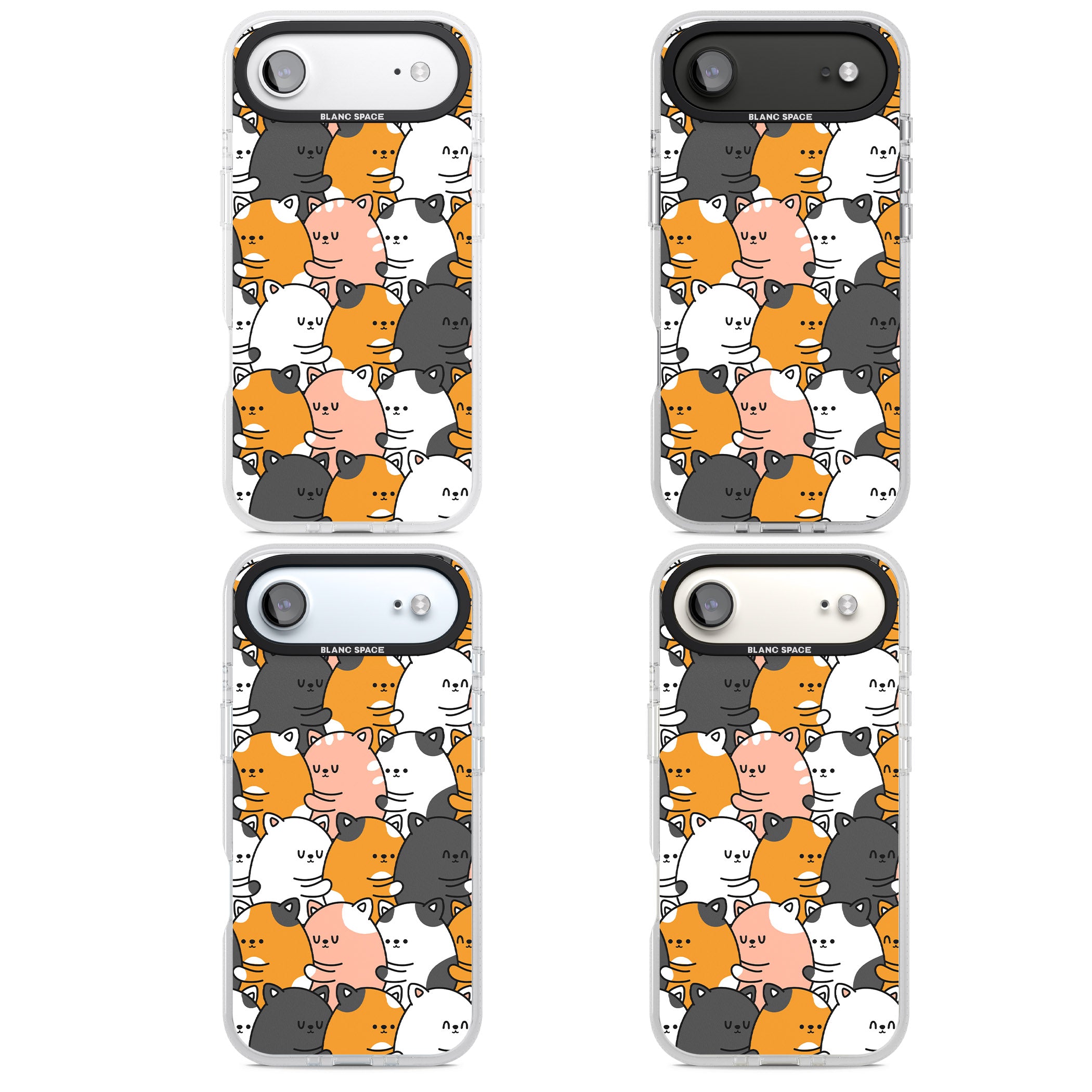 Spooning Cats Kawaii Pattern iPhone 17 Air Impact Air Clear Phone Case APT Impact Protection
