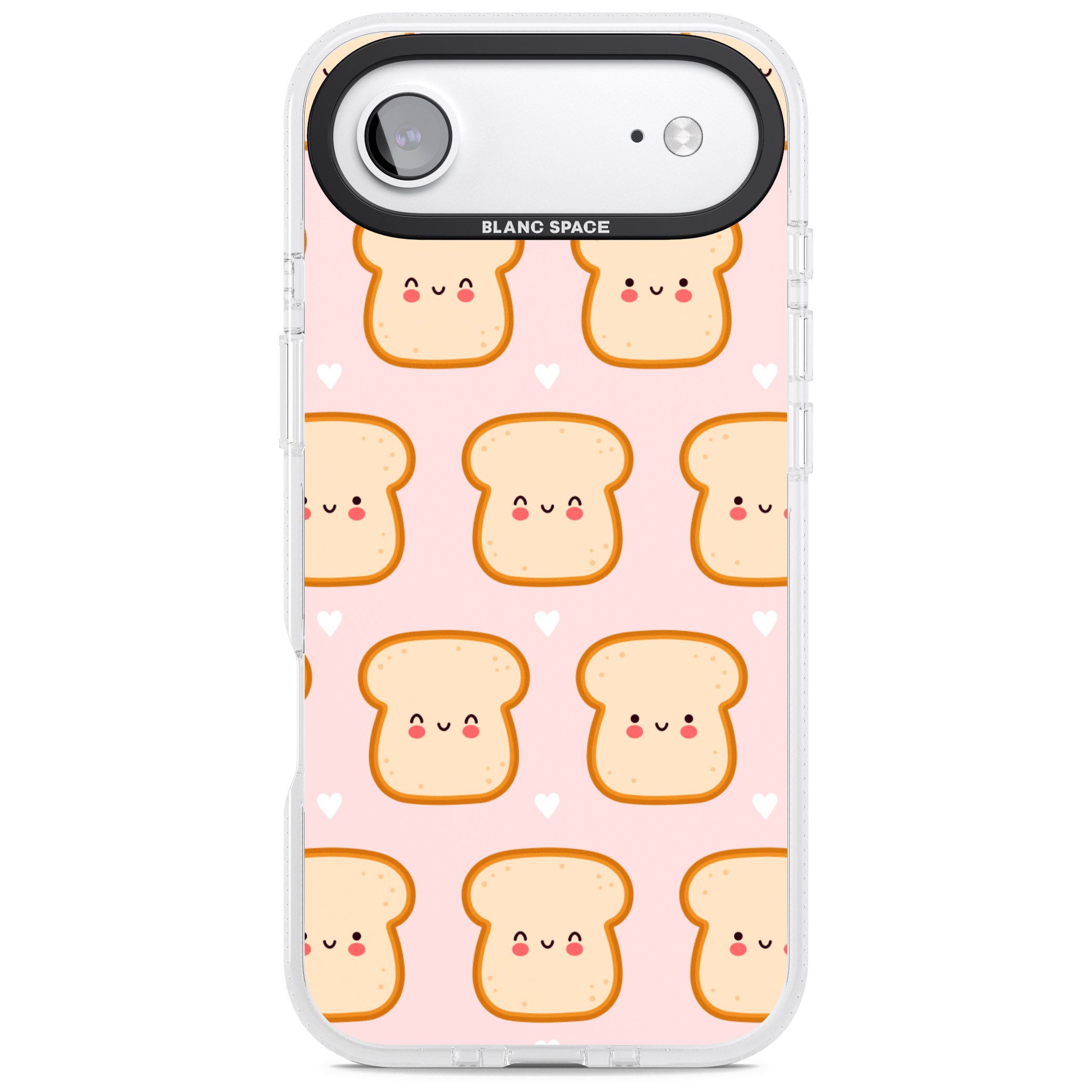 Bread Faces Kawaii Pattern iPhone 17 Air Impact Air Clear Phone Case