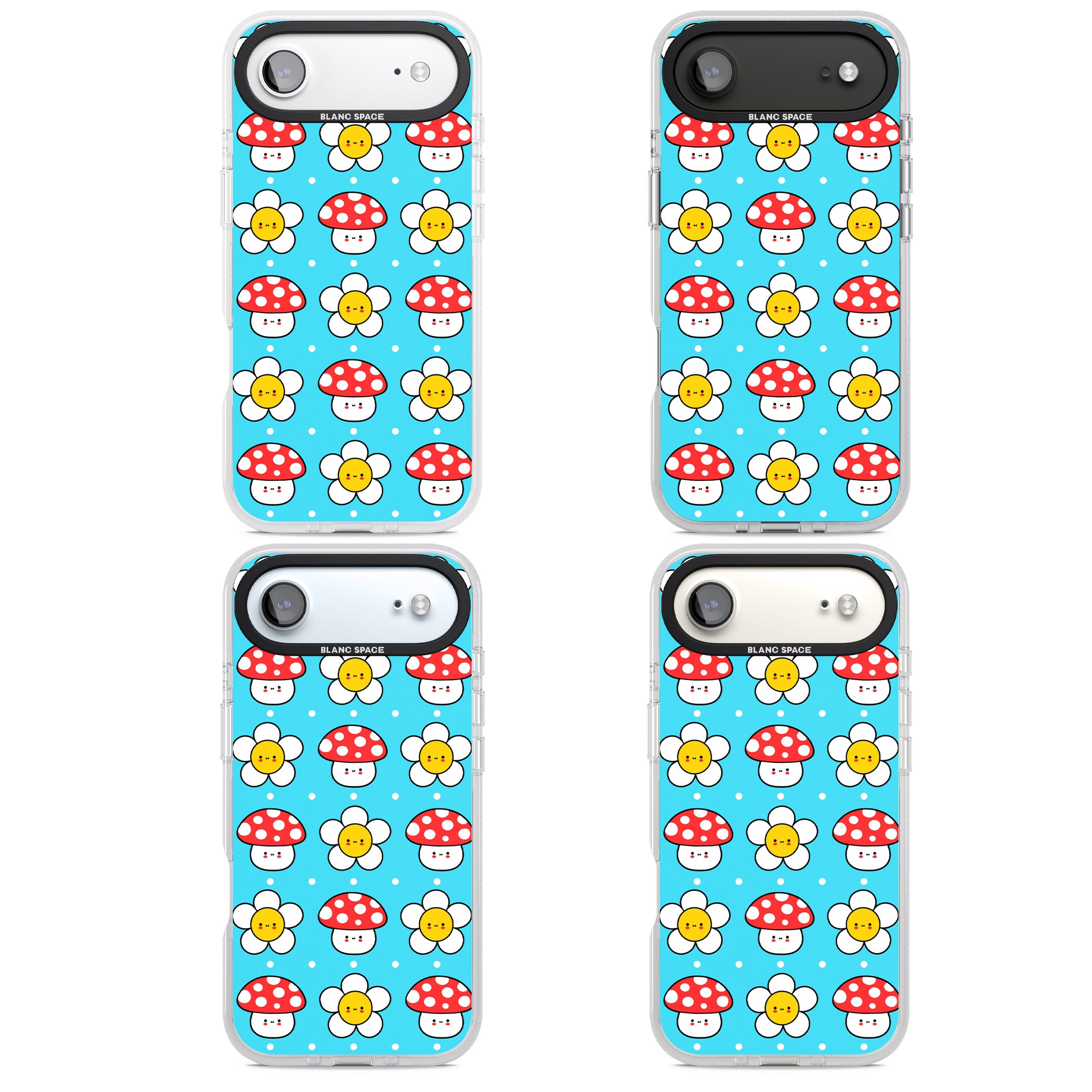 Shroom Bunnies Kawaii Pattern iPhone 17 Air Impact Air Clear Phone Case APT Impact Protection