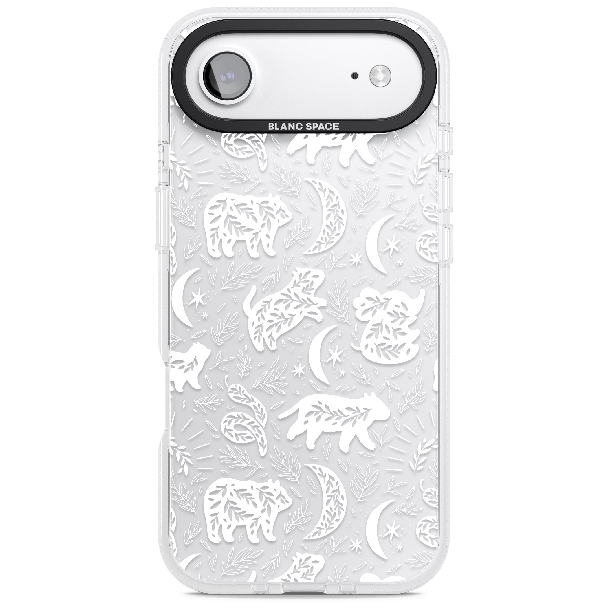 Forest Animal Silhouettes: White/Clear iPhone 17 Air Impact Air Clear Phone Case