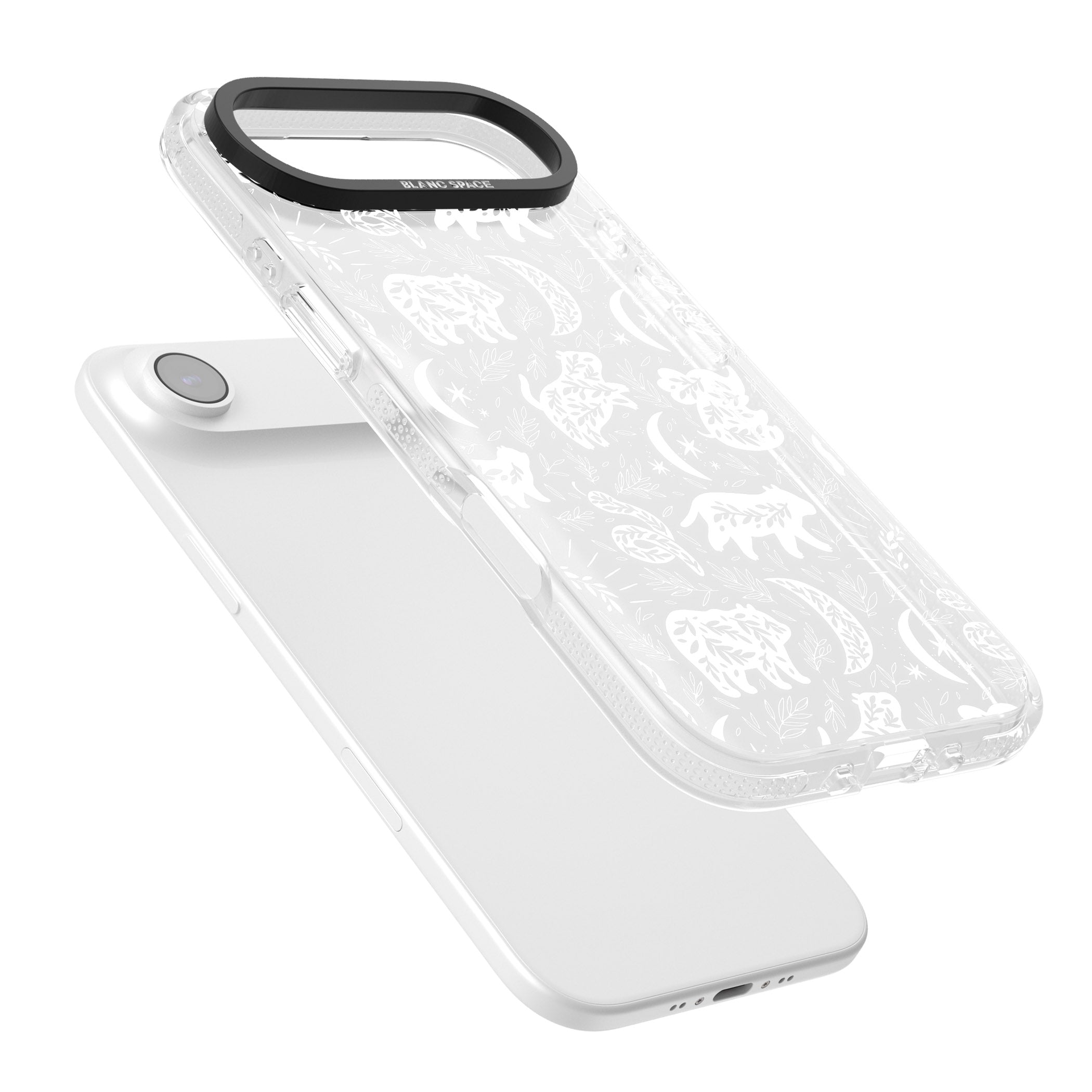 Forest Animal Silhouettes: White/Clear iPhone 17 Air Impact Air Clear Phone Case Colours