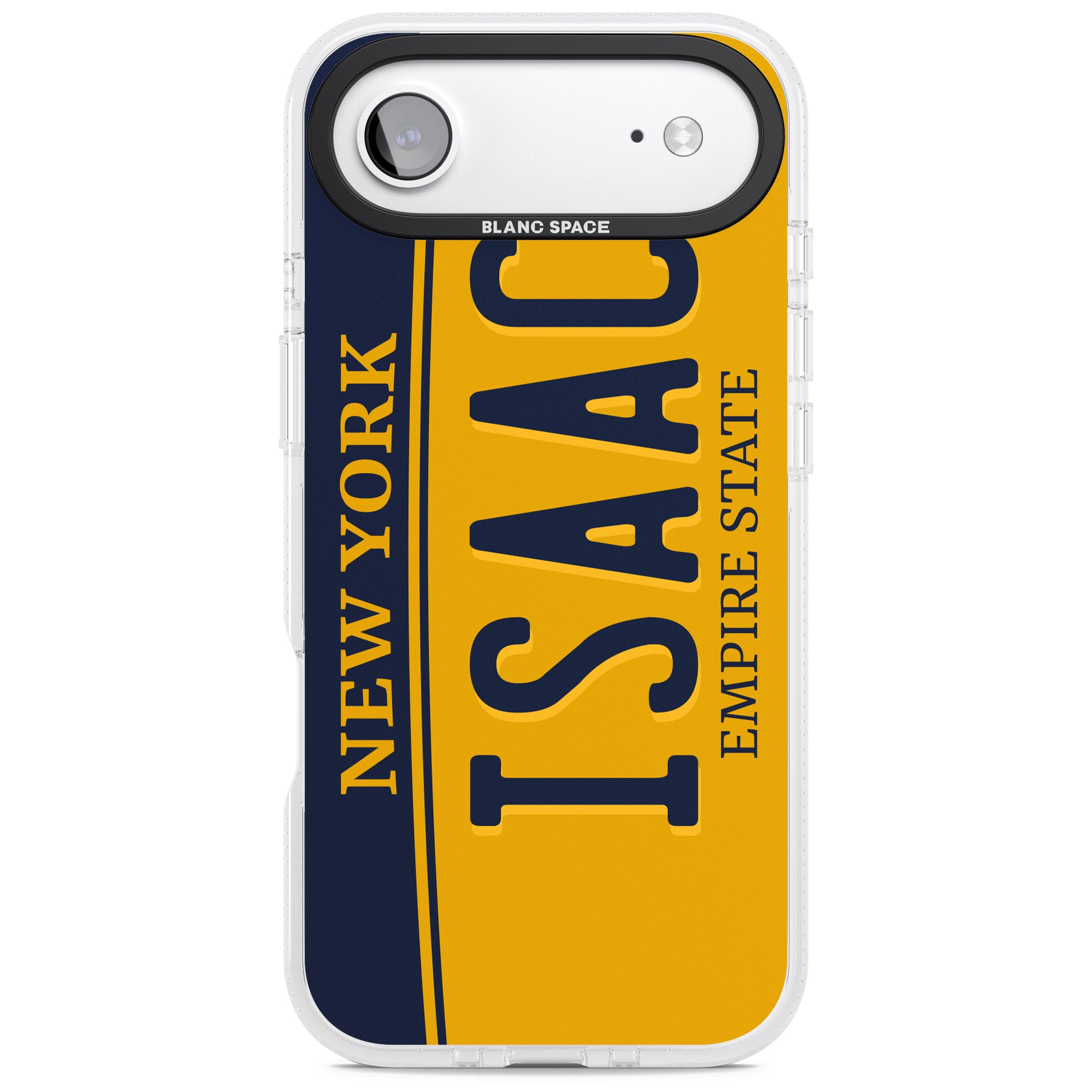 Personalised New York License Plate iPhone 17 Air Impact Air Clear Phone Case